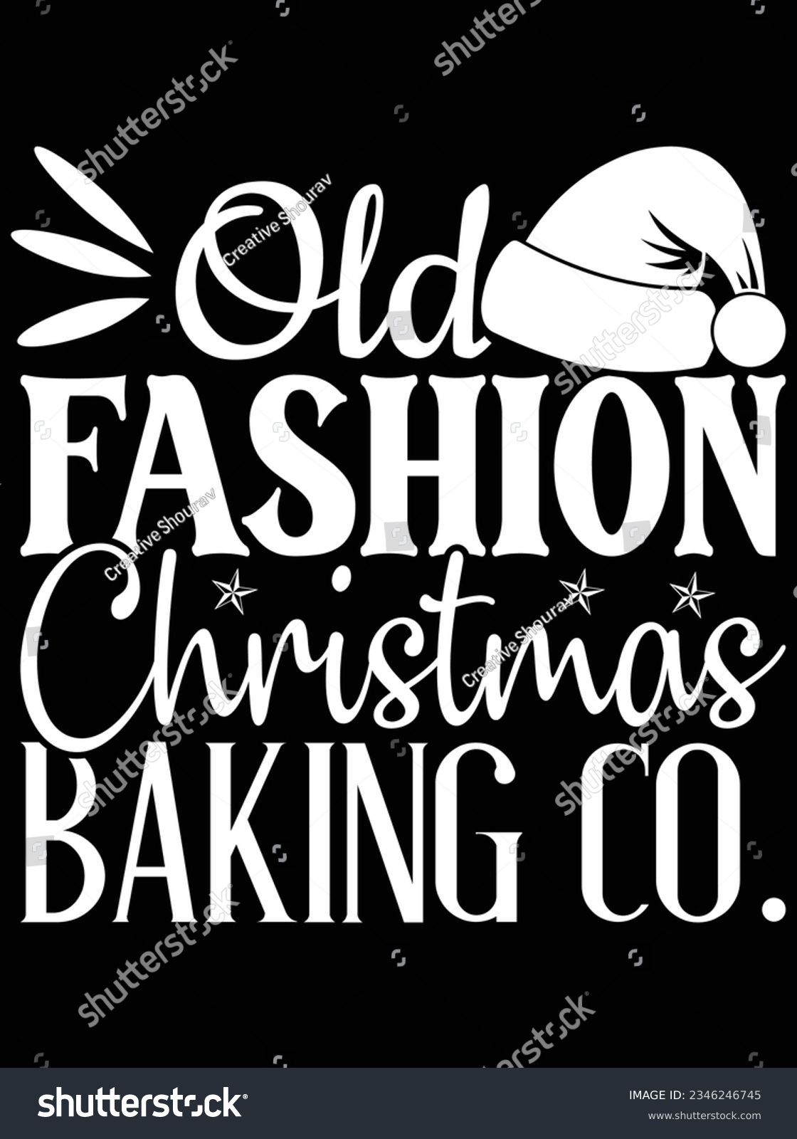 SVG of Old fashion Christmas baking co vector art design, eps file. design file for t-shirt. SVG, EPS cuttable design file svg