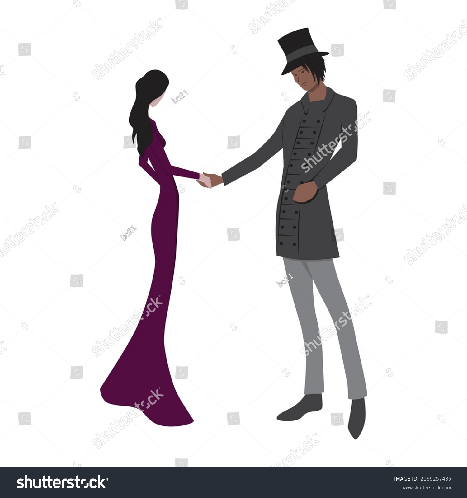 1 758 Romantic Couples Victorian Images Stock Photos Vectors   Stock Vector Old Fashion Love Couple Vector 2169257435 