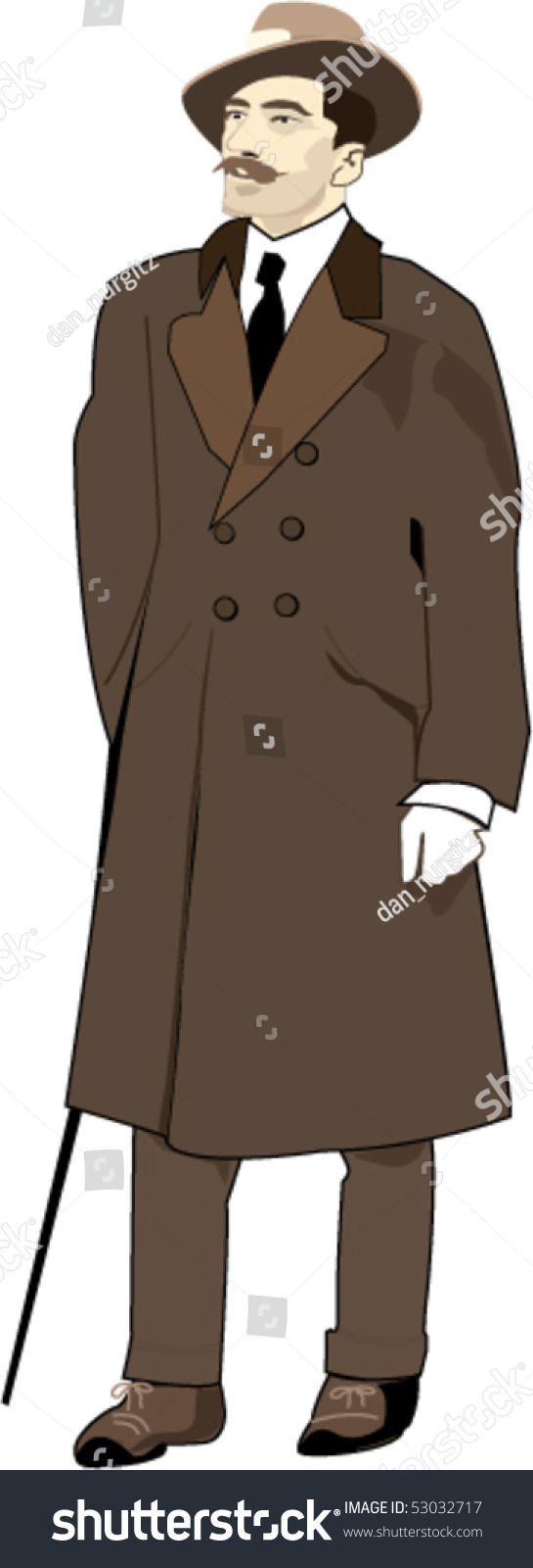 old fashioned trench coat