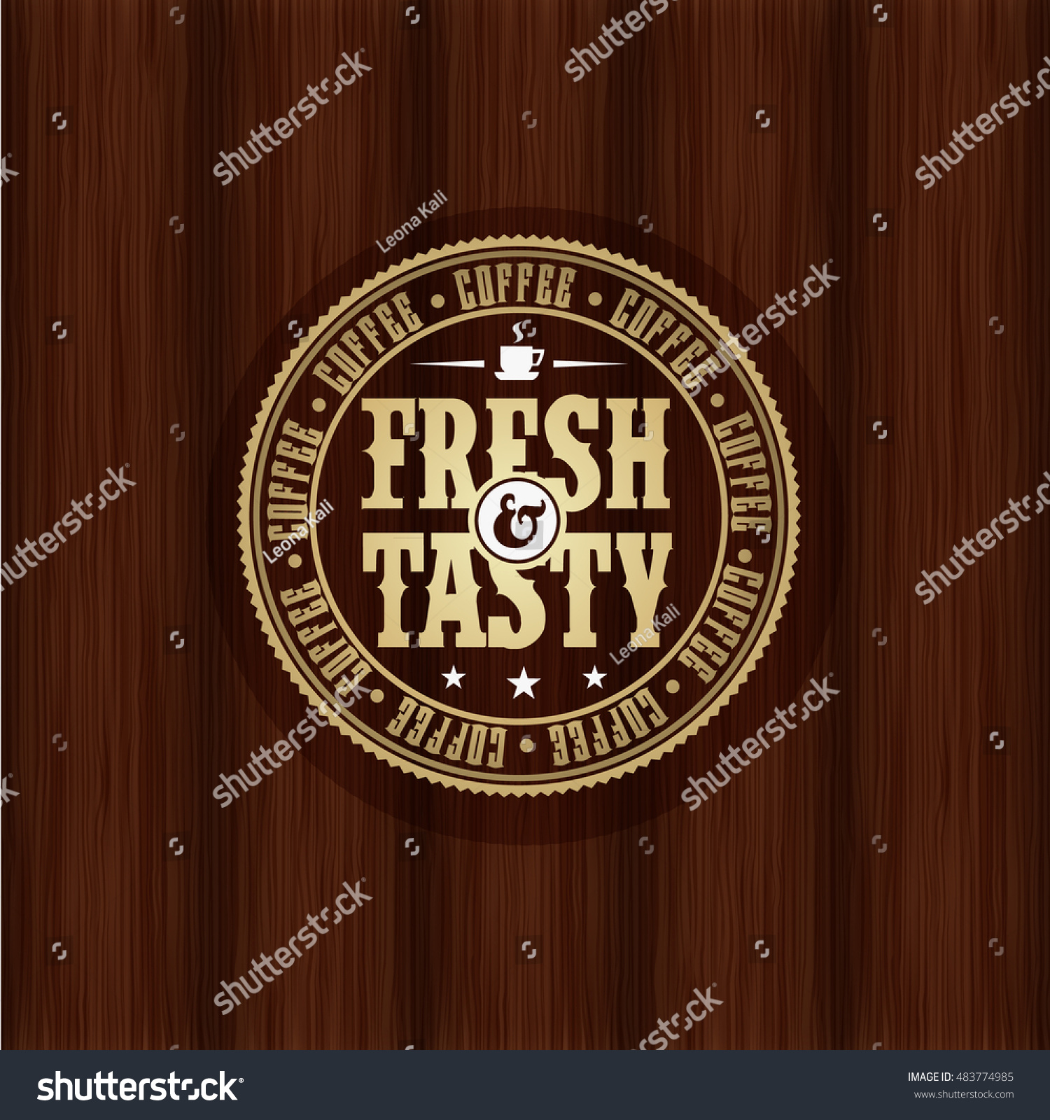 Oldfashioned Retro Coffee Vector Sticker Stamp Stock Vector (Royalty ...