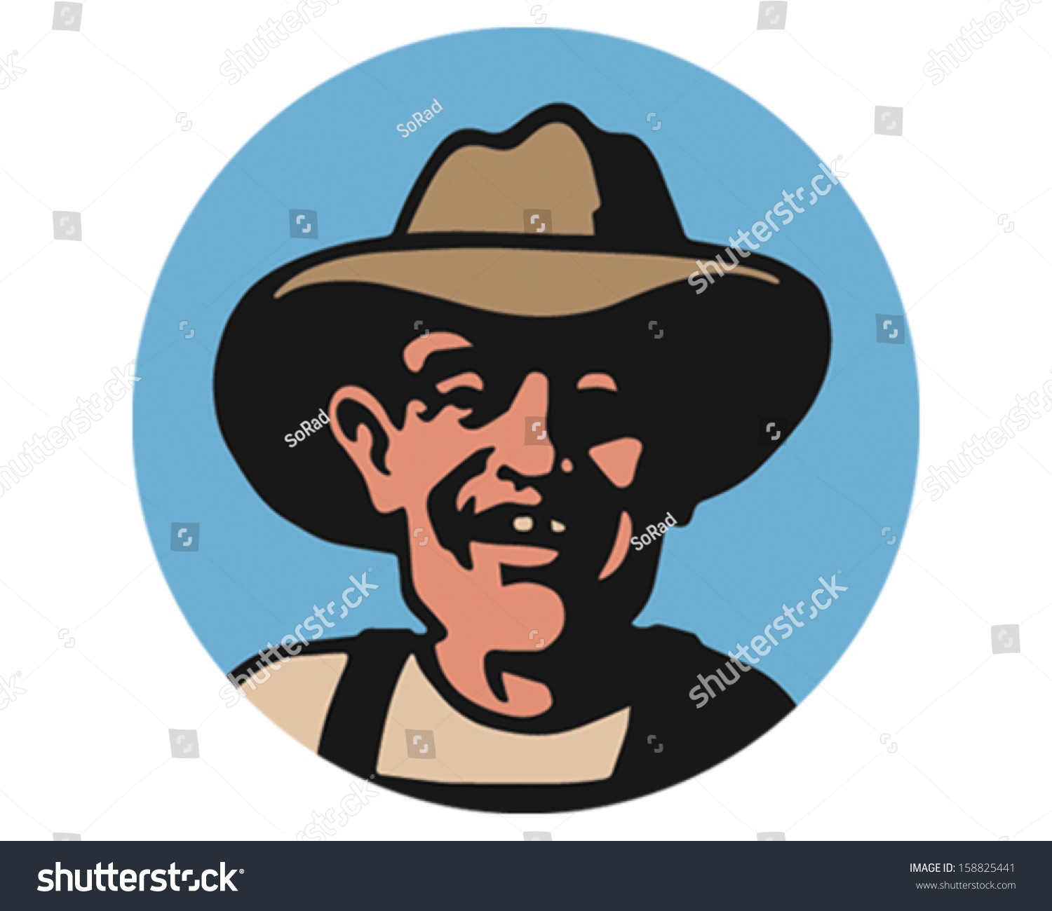 Old Man Farmer Stock Vector 158825441 : Shutterstock