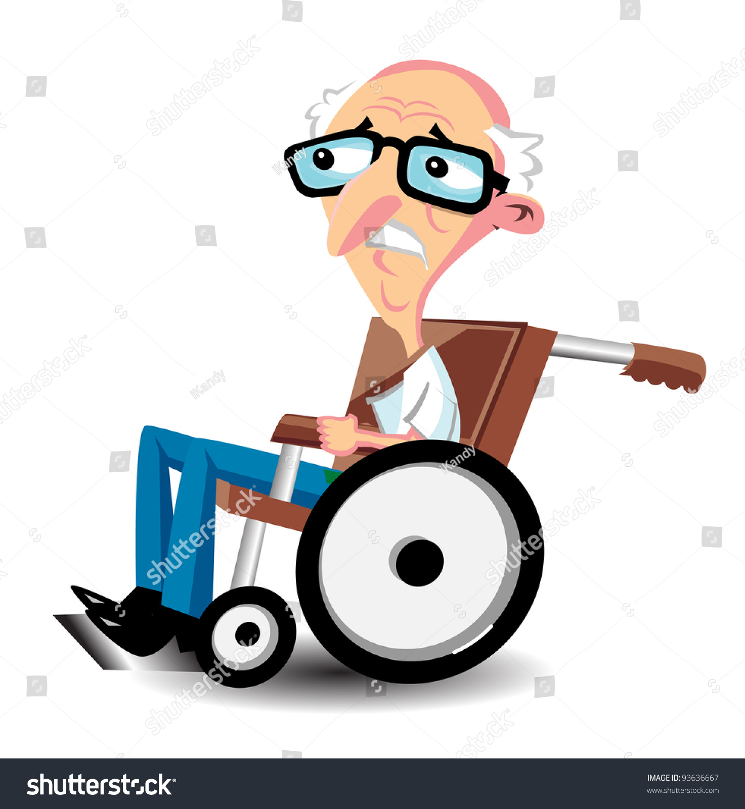 stock vector old man in wheelchair 93636667