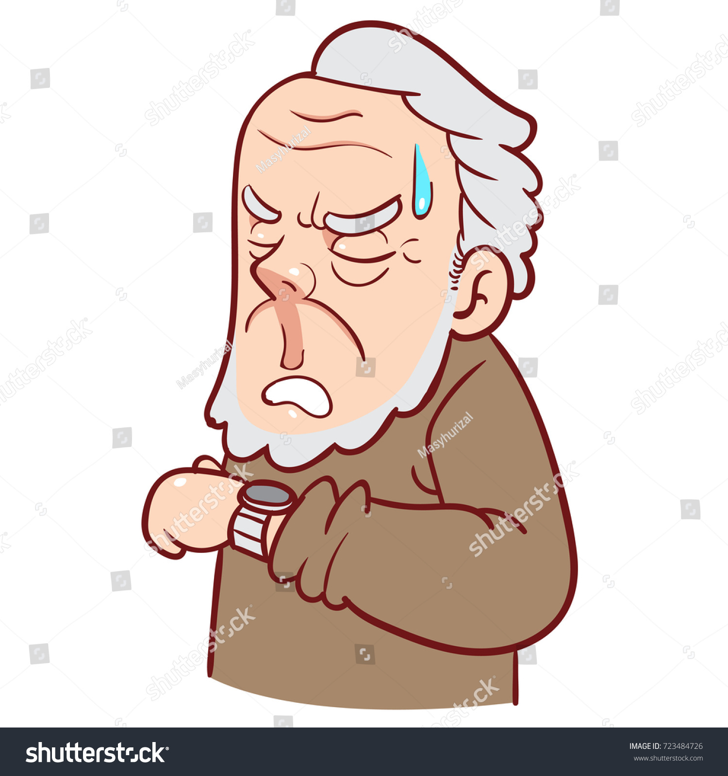 old-man-tired-waiting-stock-vector-royalty-free-723484726-shutterstock