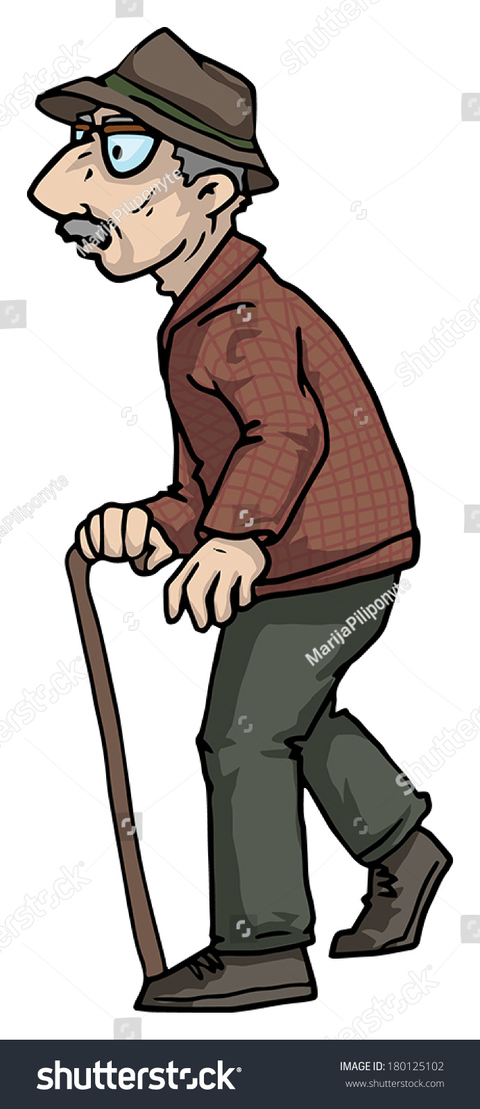 Old Man Vector Illustration Stock Vector (Royalty Free) 180125102