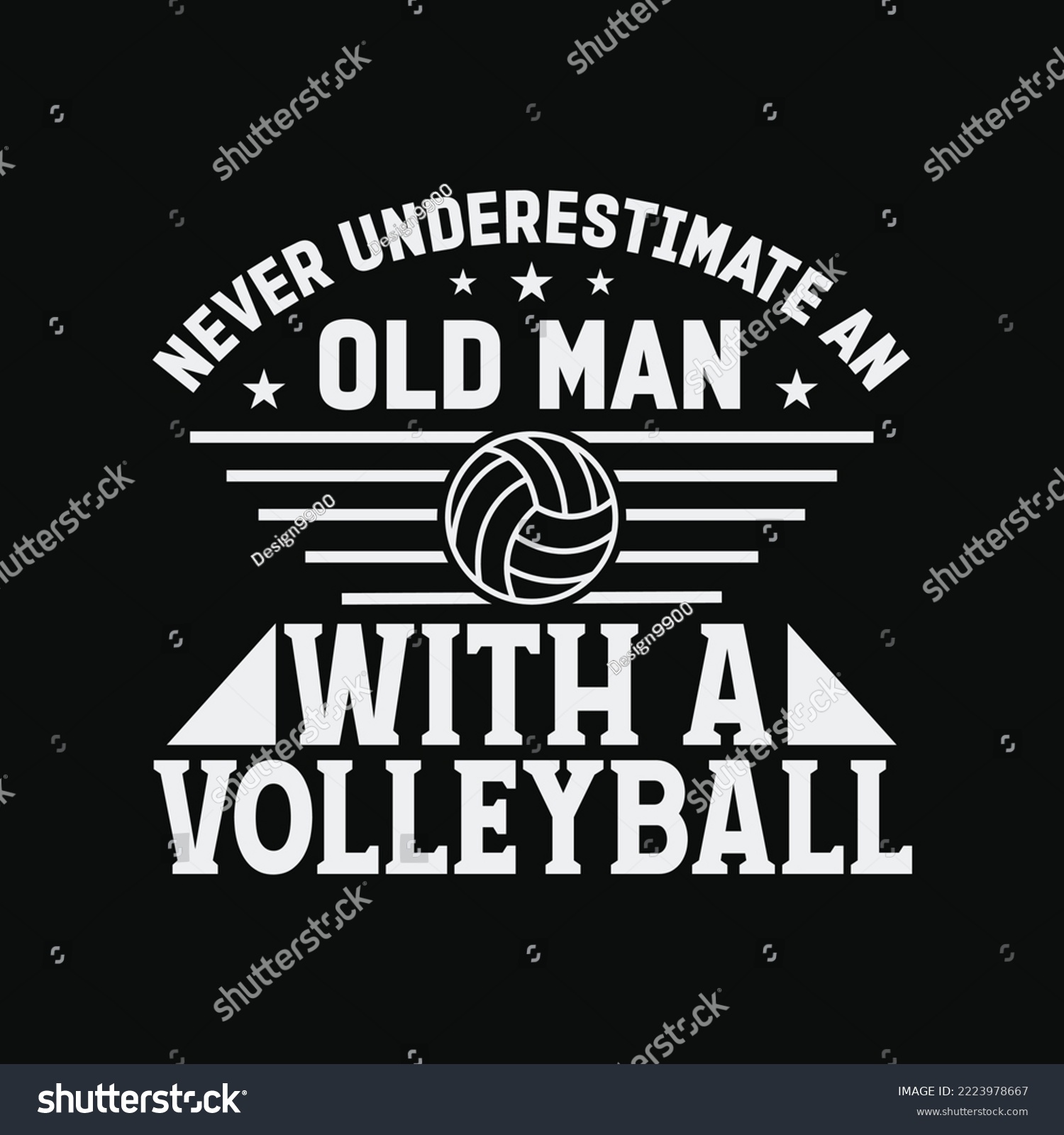SVG of Old Man Volleyball design For Men svg png printable cutting files svg