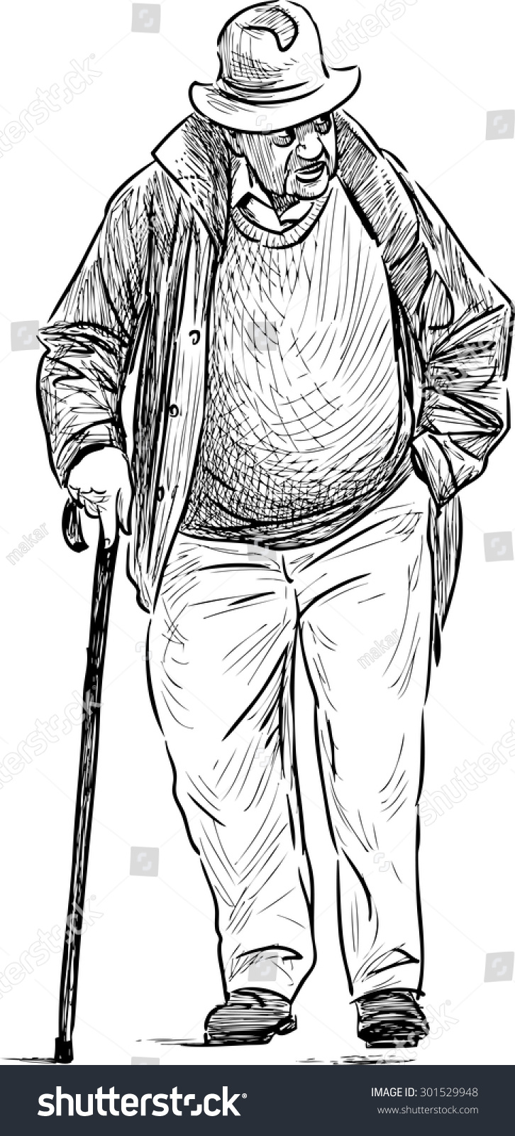 Old Man Cane Stock Vector (Royalty Free) 301529948 | Shutterstock