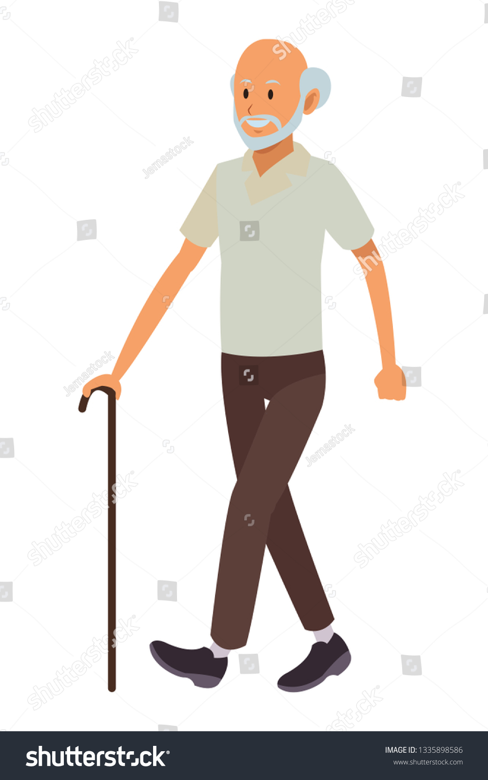 Old Man Cane Stock Vector (Royalty Free) 1335898586 | Shutterstock