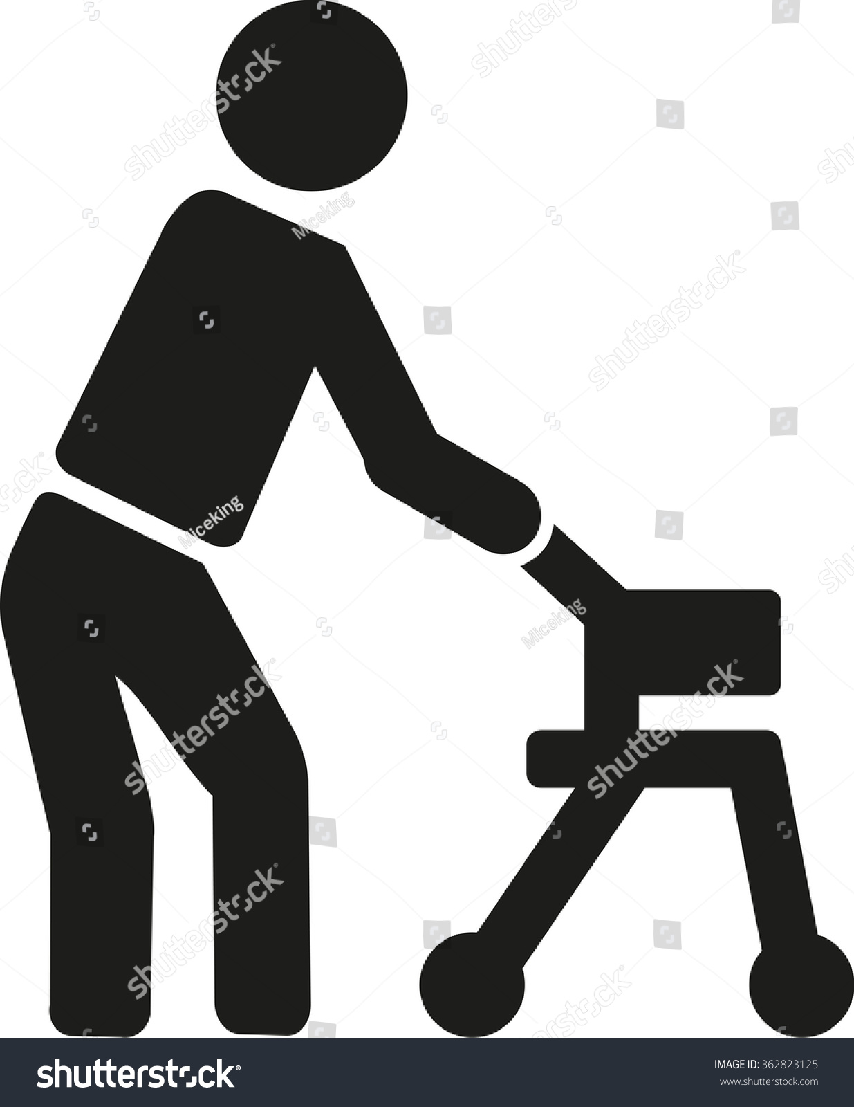 Old Man Walking Frame Icon Stock Vector (Royalty Free) 362823125 ...