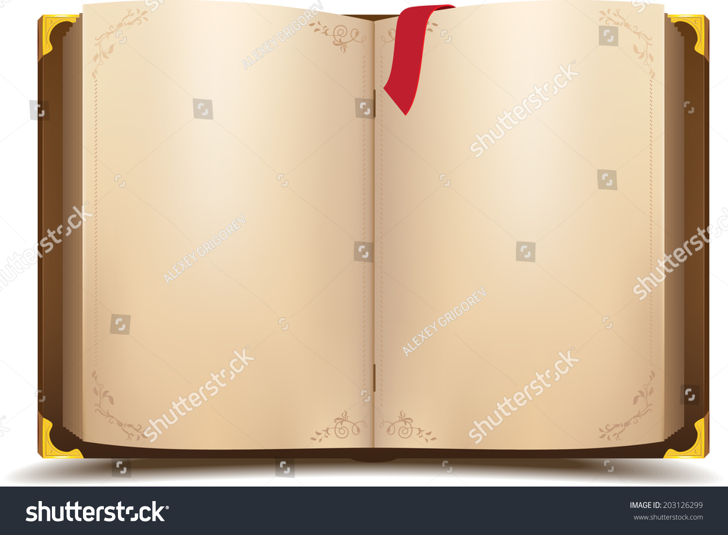 Old Open Magic Book Vector Cartoon Stock Vector (Royalty Free