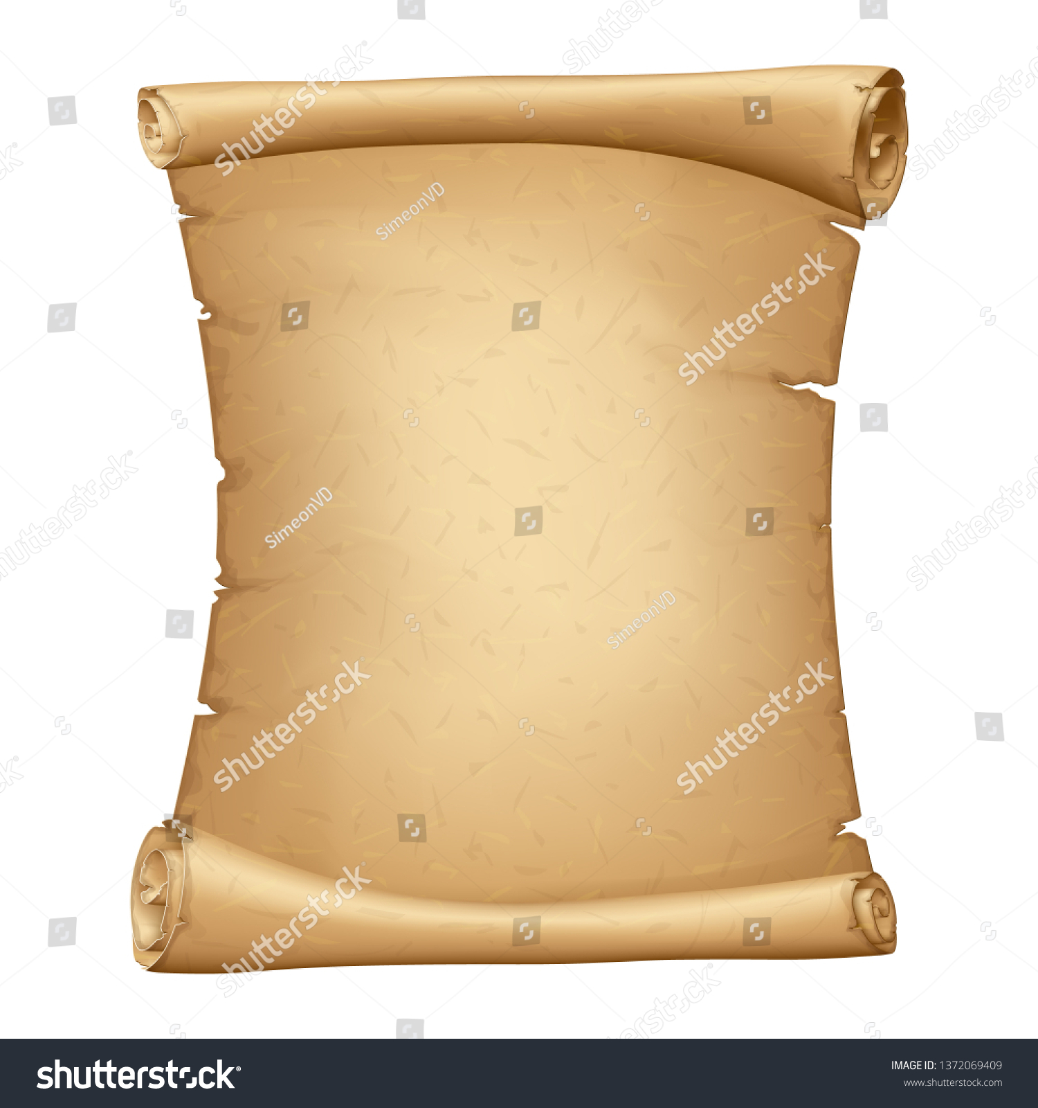 Old Paper Scroll Vertical Parchment Ancient Stock Vector (Royalty Free ...