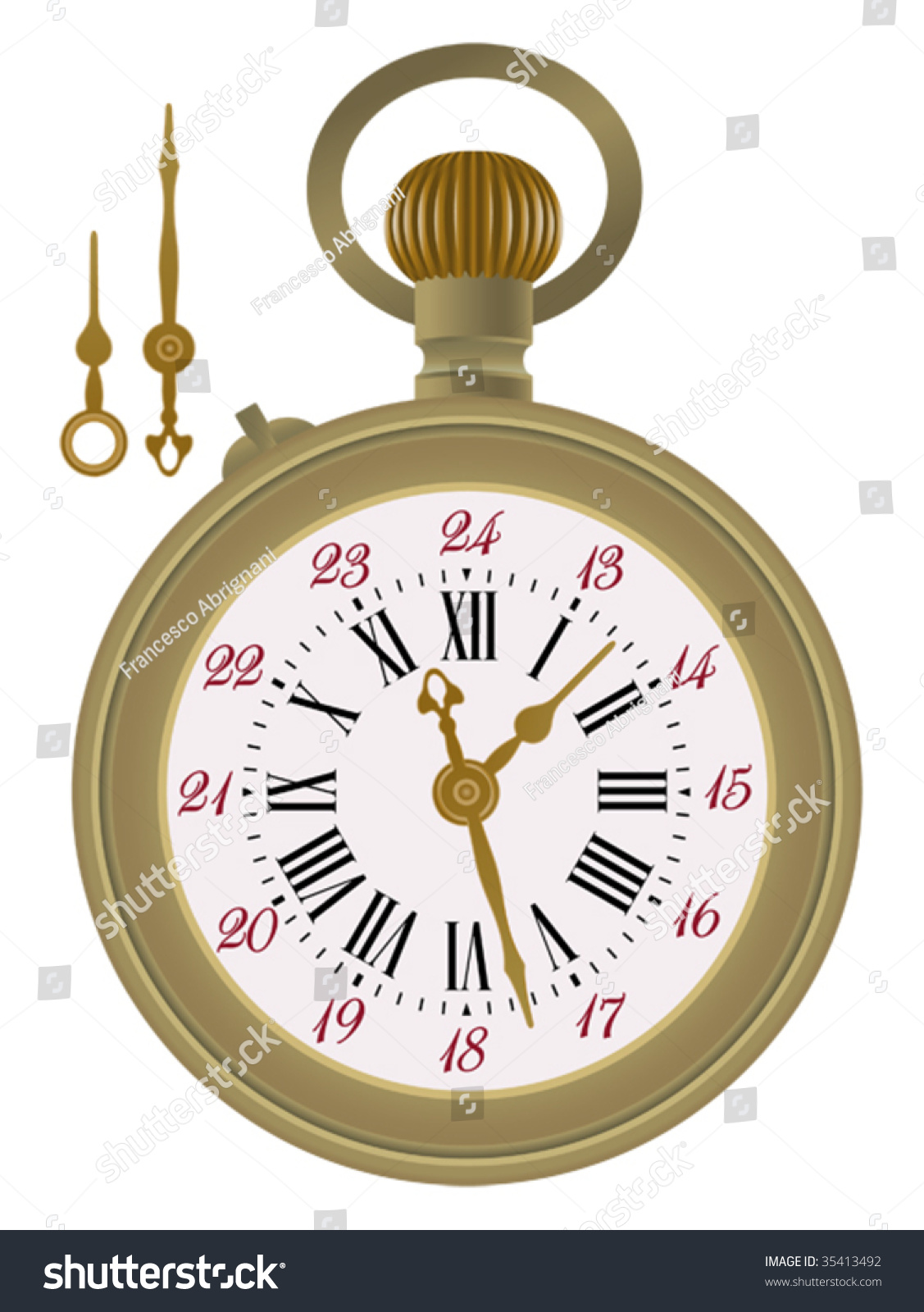 Old Pocket Watch Detailed Illustration Hands Stock Vector (Royalty Free ...