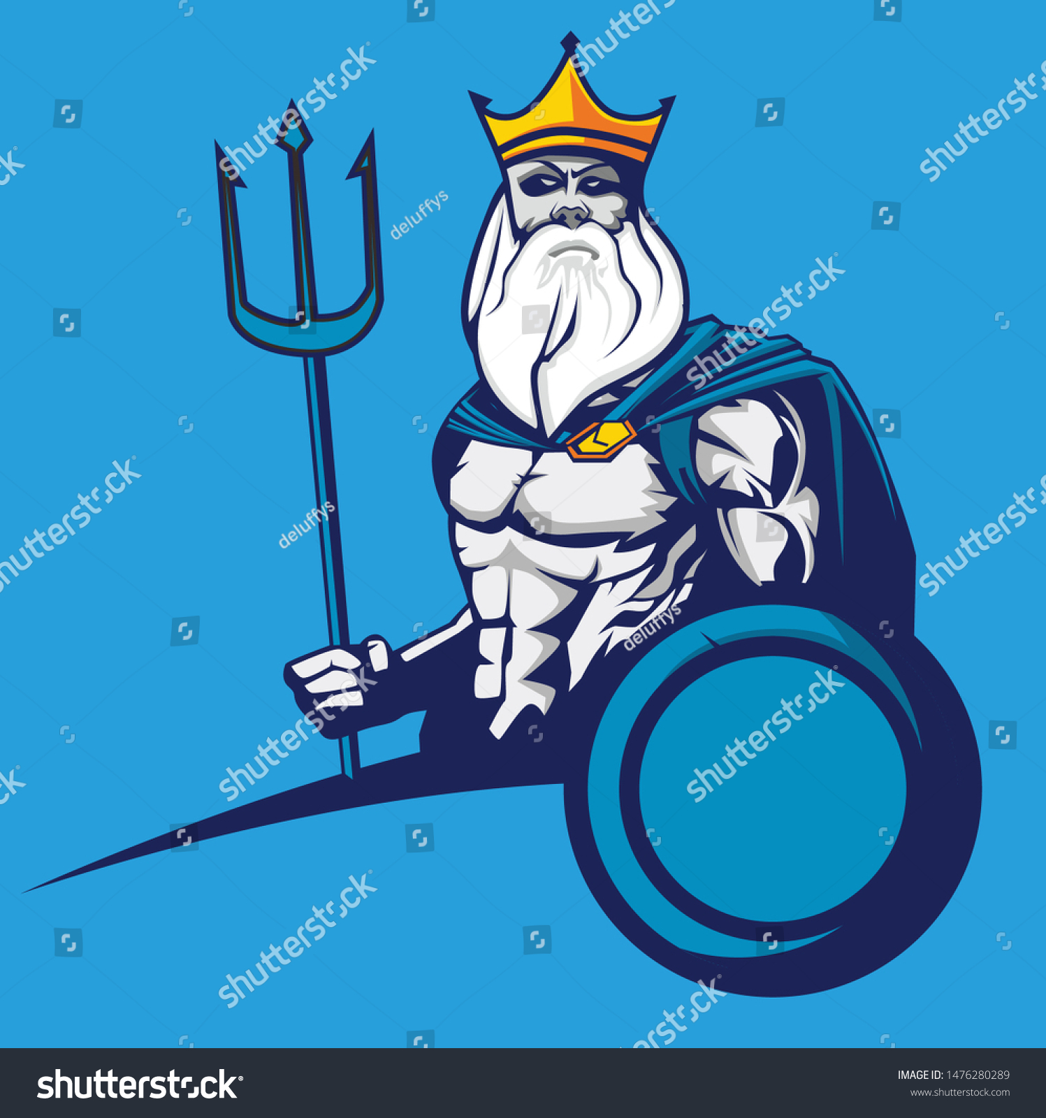 Old Poseidon Logo Esport Vector Design Stock Vector (Royalty Free ...