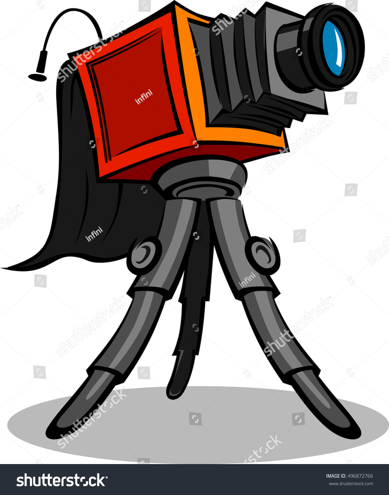 Old Retro Photo Camera Tripod Cartoon Stock Vector 496872766 - Shutterstock