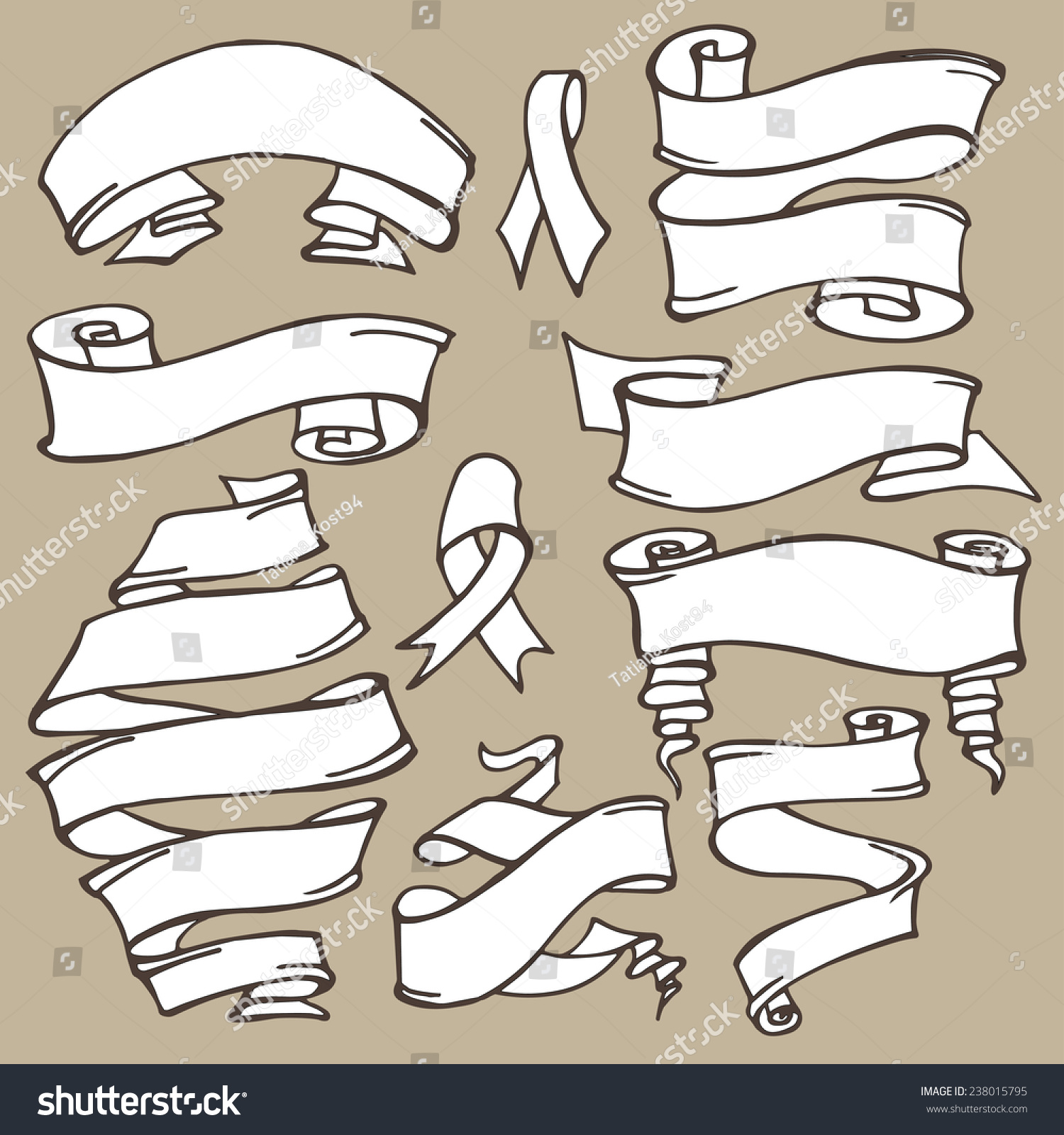old ribbon banner holiday decoration scrapbook stock vector royalty