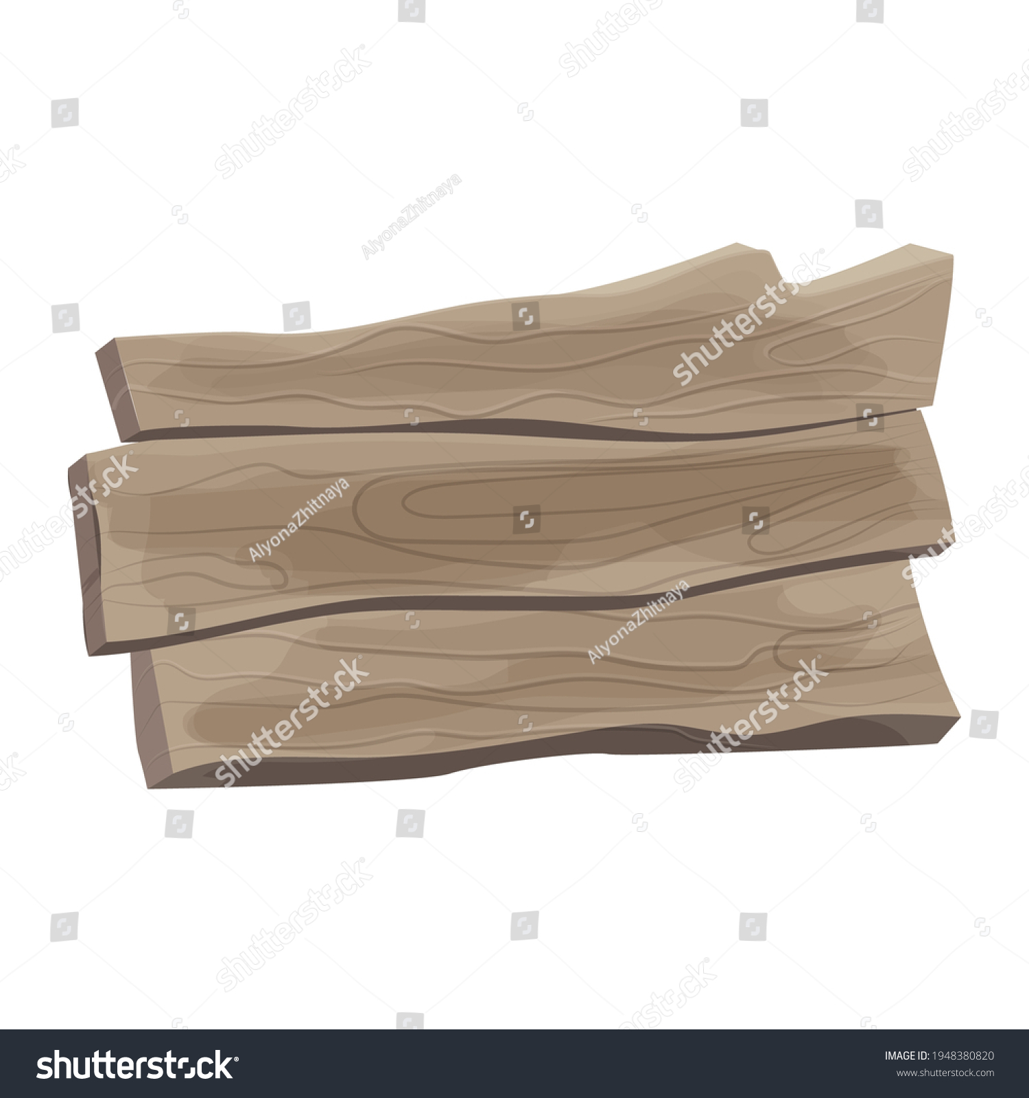 Old Rustic Plank Wooden Banner Cartoon Stock Vector (Royalty Free ...