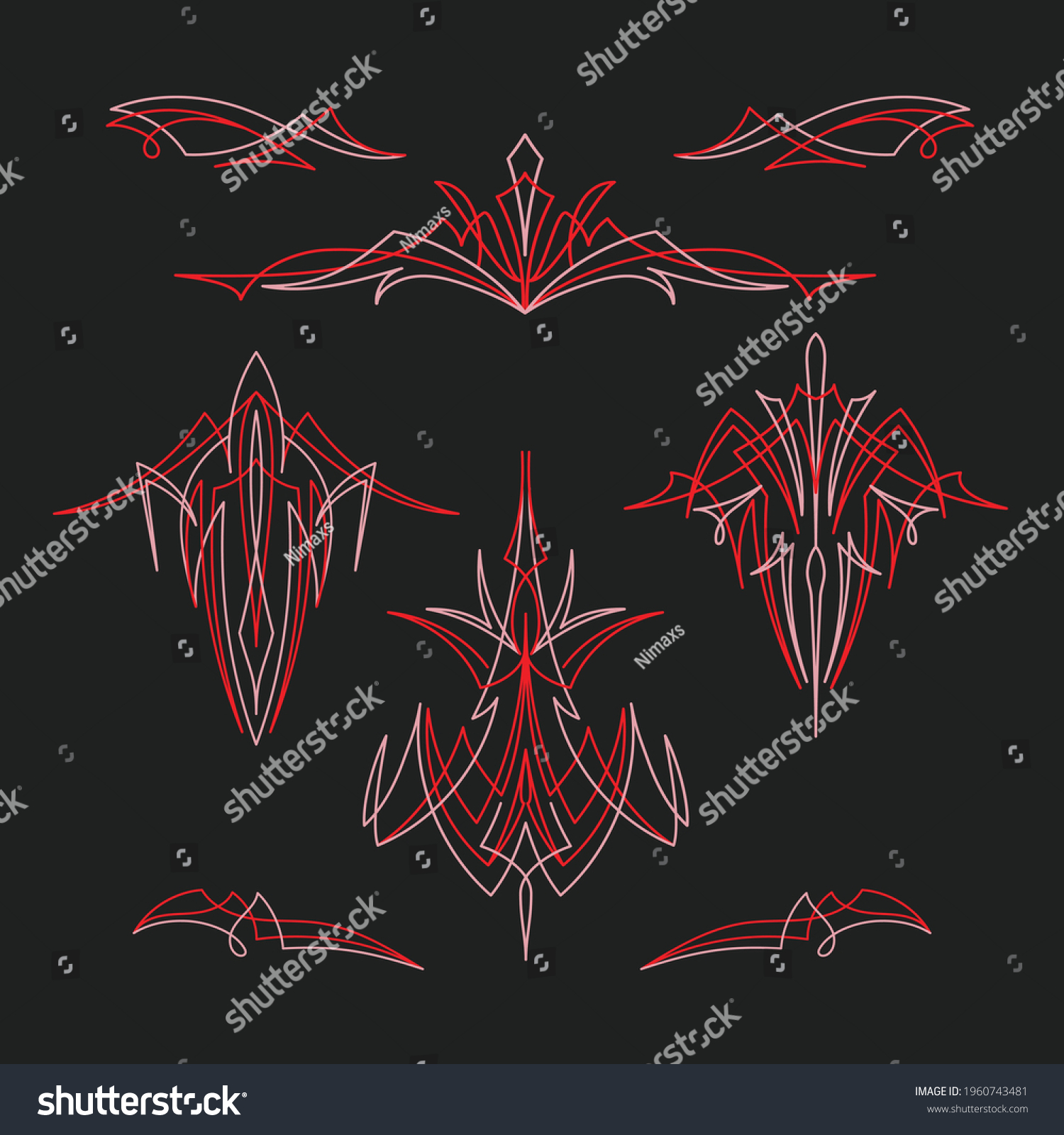 Old School Pinstriping Motorcycle Car Design Stock Vector (Royalty Free ...