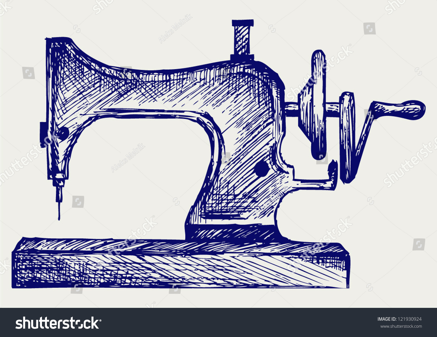 Old Sewing Machine Doodle Style Stock Vector 121930924 Shutterstock