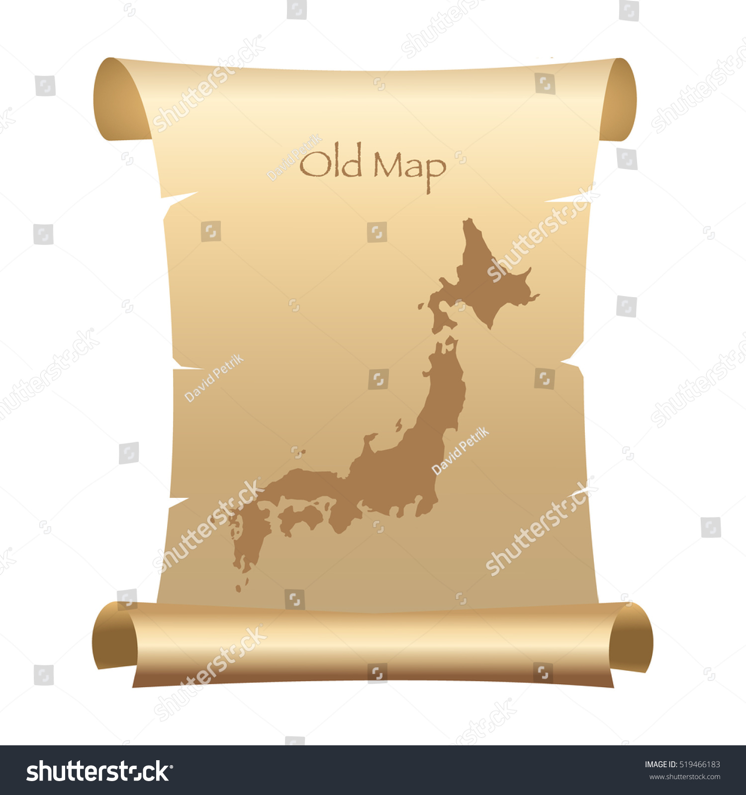 Old Style Map Japan On Parchment Stock Vector (royalty Free) 519466183 