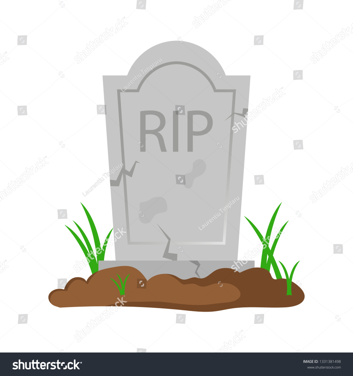 Old Tombstone Vector Design Illustration Isolated Stock Vector (Royalty ...