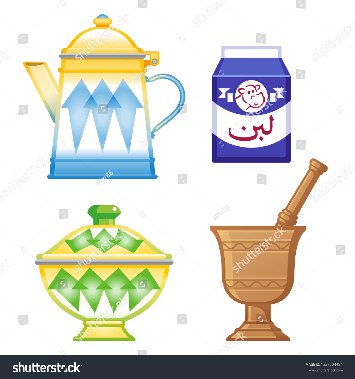 Old Traditional Heritage Icons Arab Gulf 库存矢量图 免版税