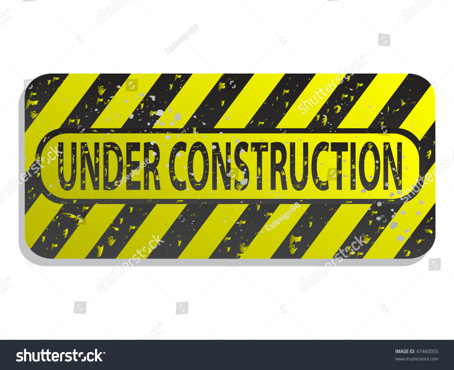 Old Under Construction Sign On White Stock Vector Illustration 47460055 ...