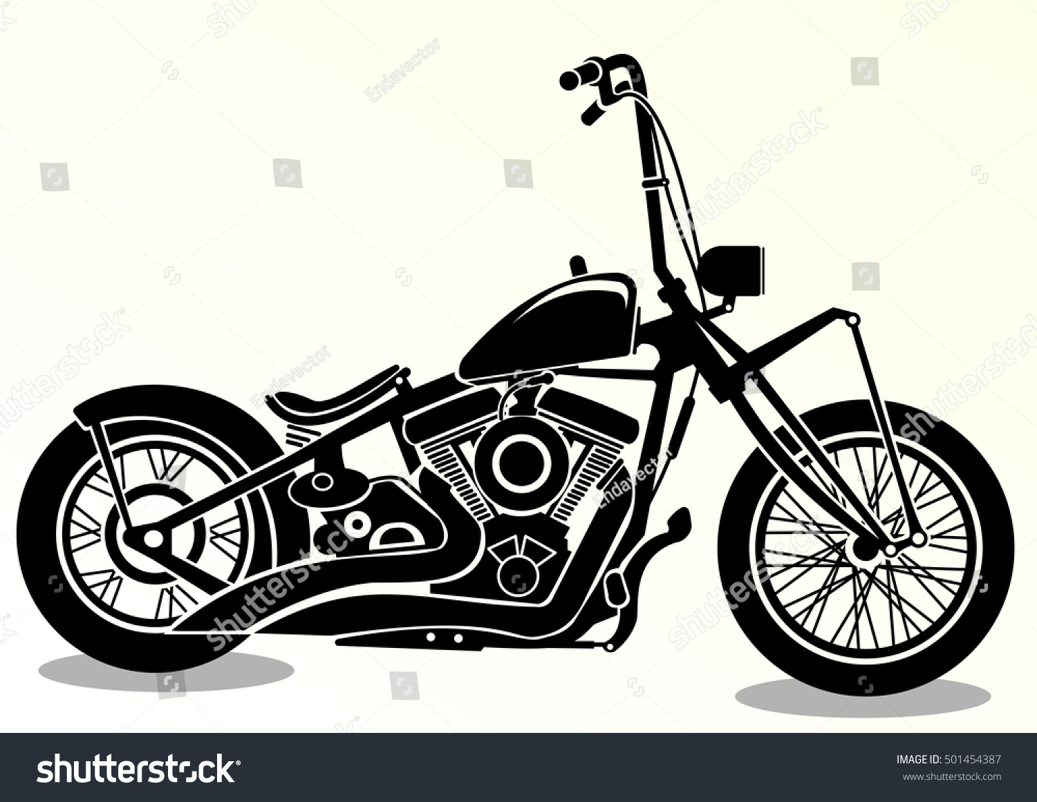 Download Old Vintage Motorcycle Stock Vector Illustration 501454387 : Shutterstock