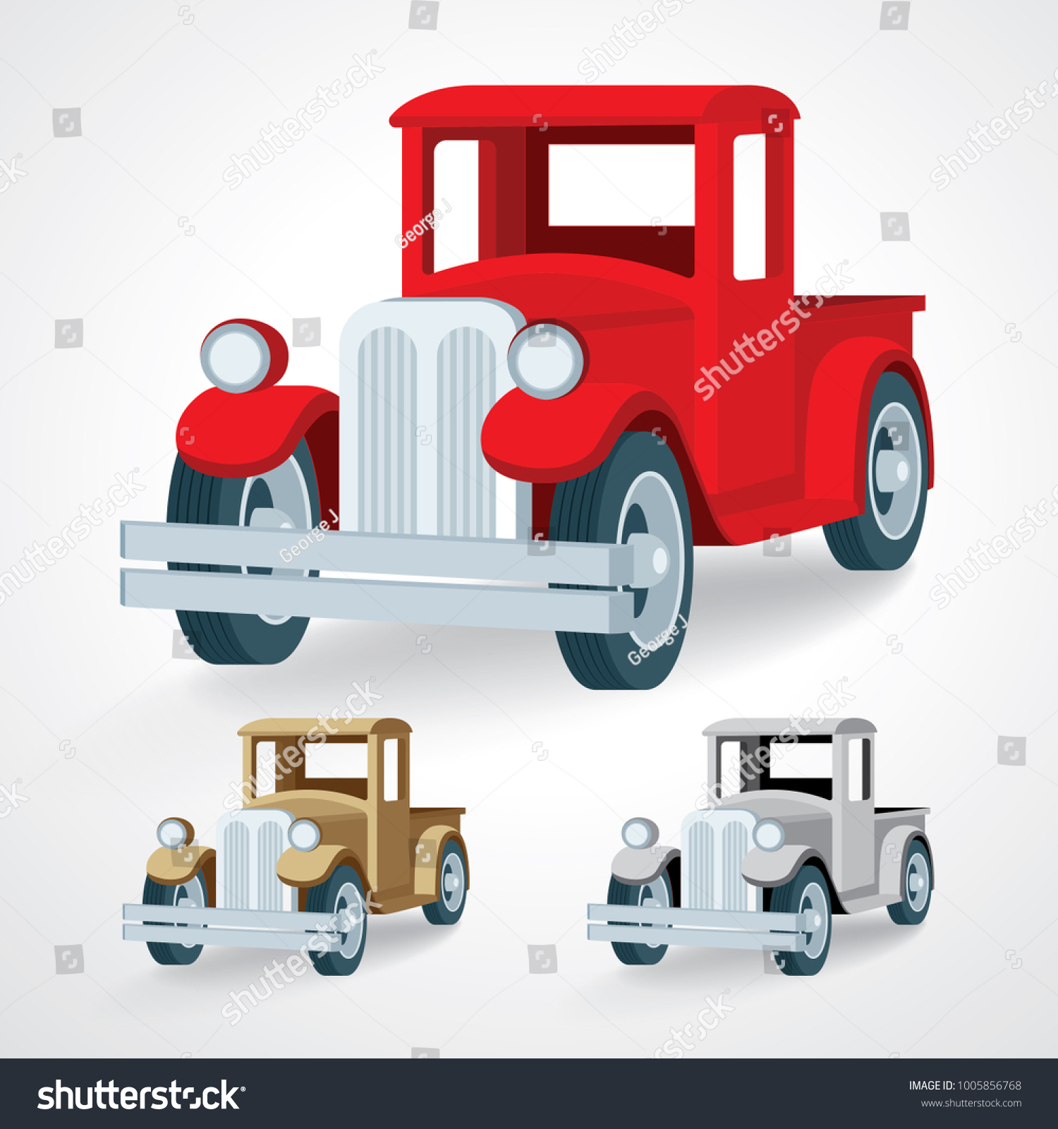 Old Vintage Truck Illustrations Set Vector Stock Vector Royalty Free Old Vintage Truck Illustrations Set Vector Stock Vector Royalty Free