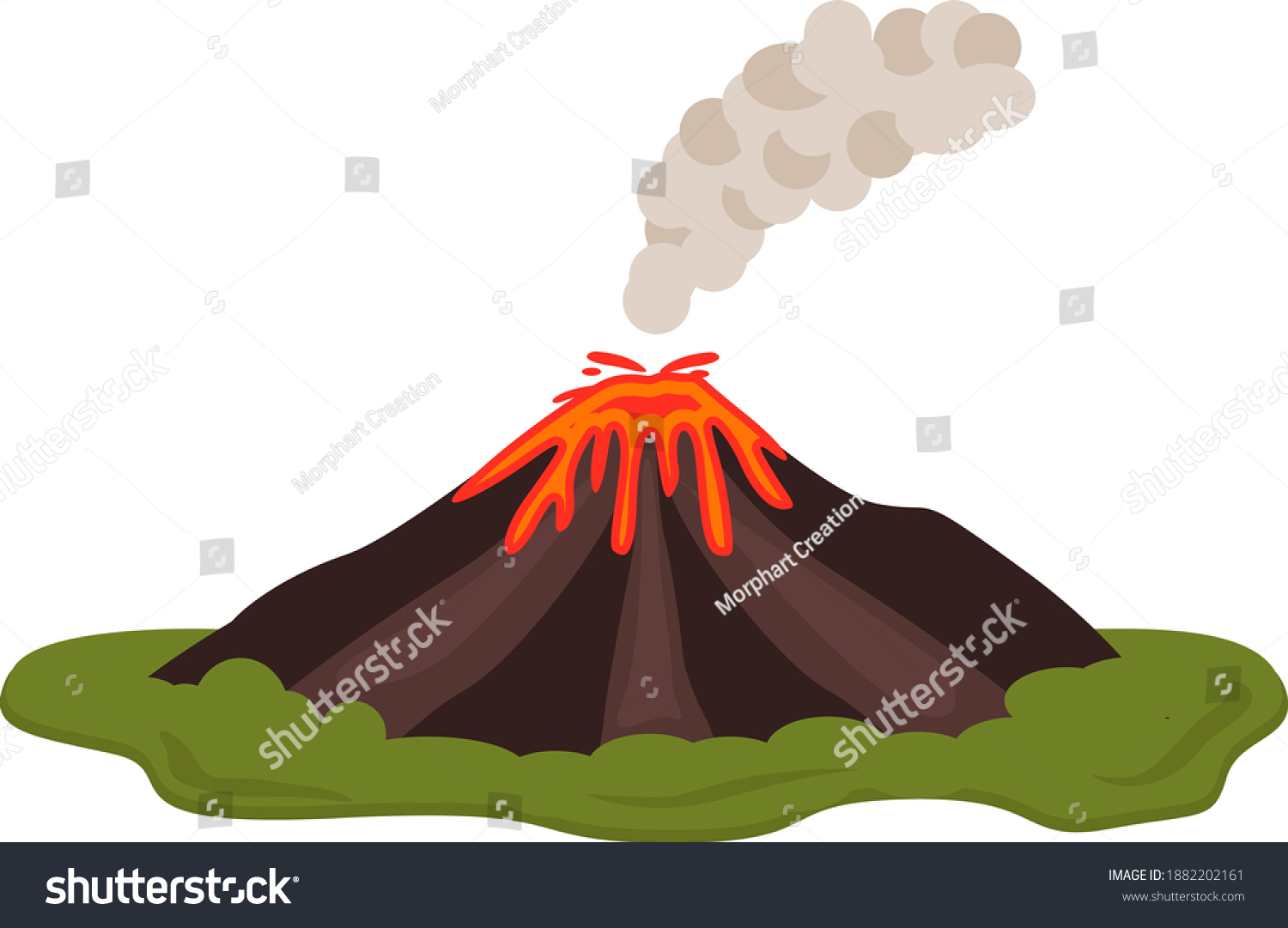 火山噴火の図 のベクター画像素材 ロイヤリティフリー Shutterstock