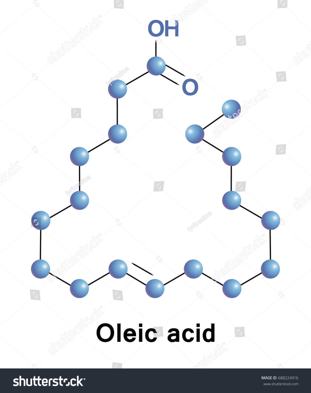 Oleic Acid Fatty Acid That Occurs Stock Vector (Royalty Free) 688224916 ...