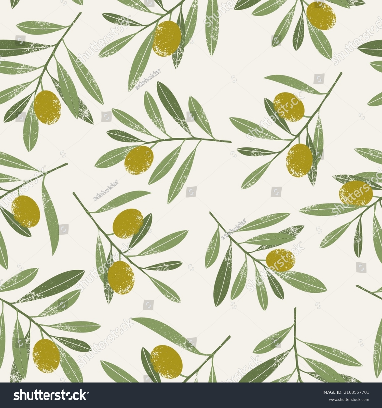 Olive Branches Leaves Seamless Pattern Olive Stock Vector Royalty Free 2168557701 Shutterstock 