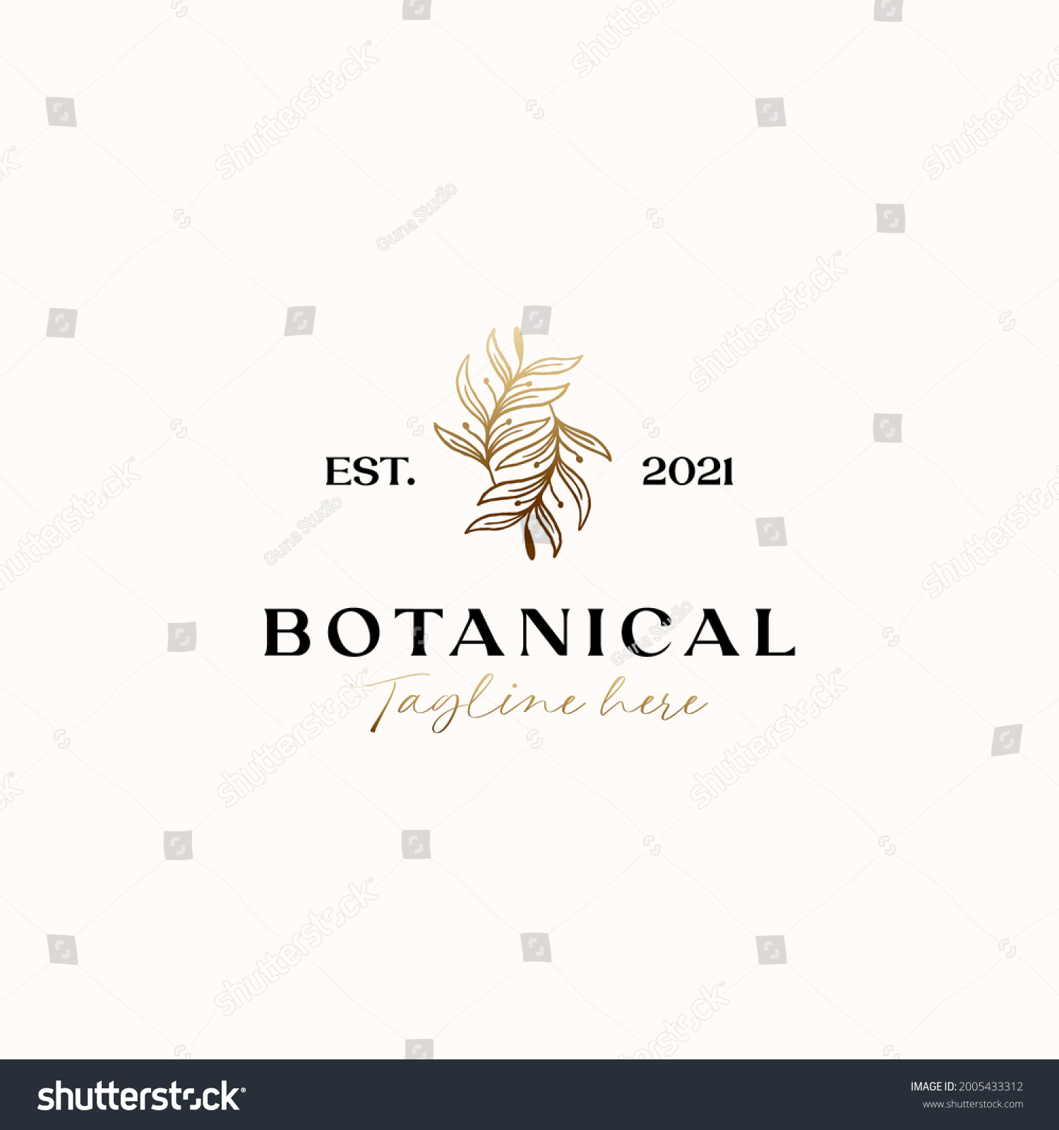 Olive Leaf Gold Gradient Logo Template Stock Vector (Royalty Free ...