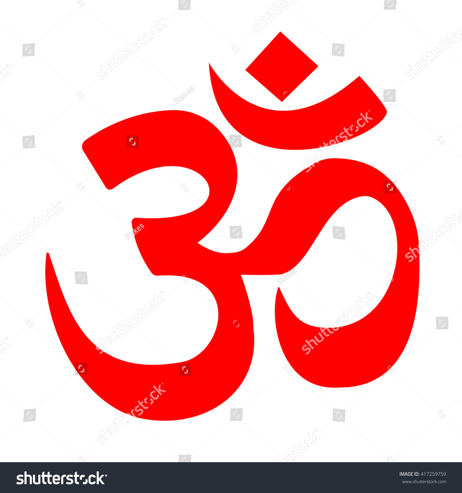 Om Hindu Symbol In Red Stock Vector Illustration 417259759 : Shutterstock