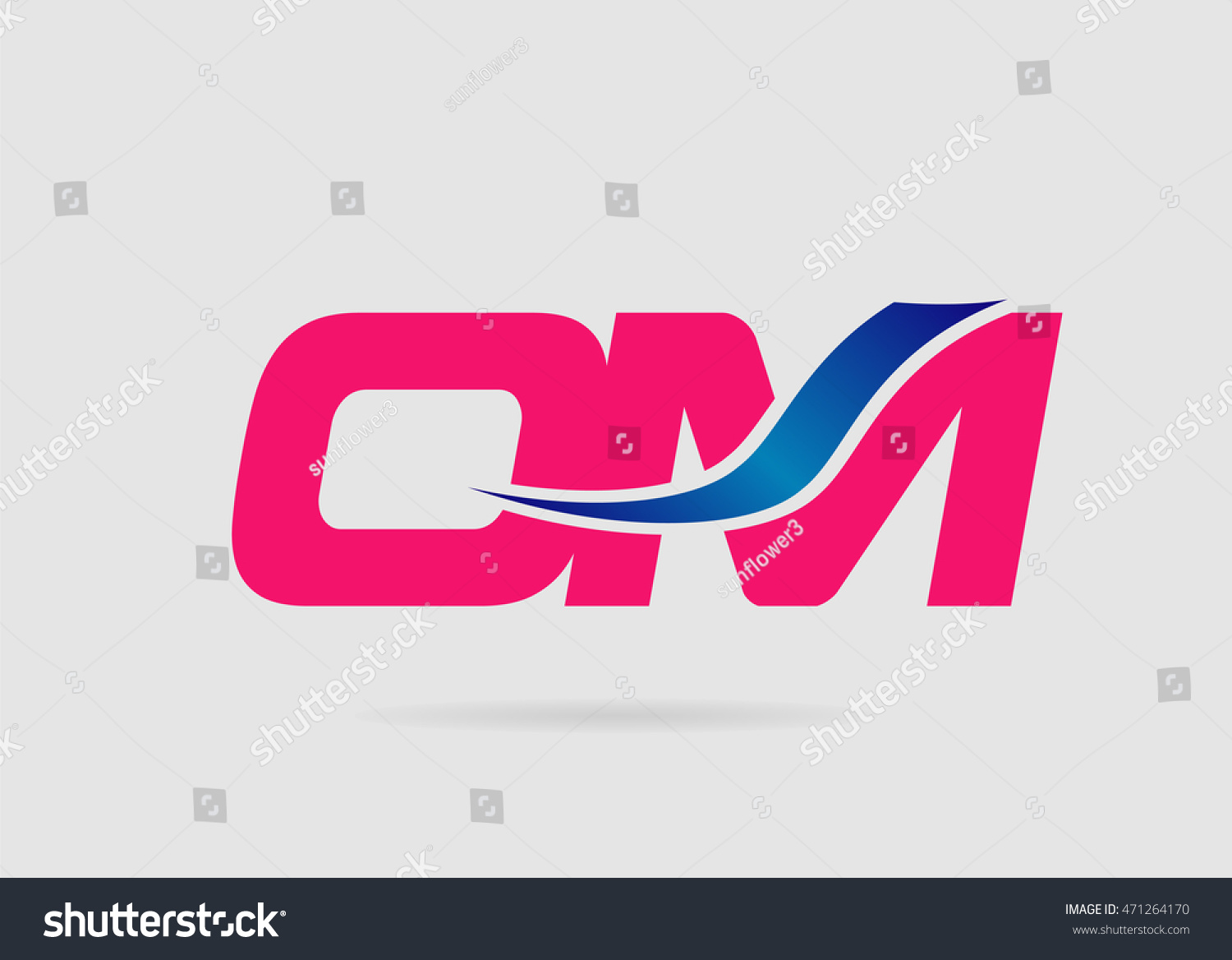 Om Logo Vector Graphic Branding Letter Vector De Stock Libre De