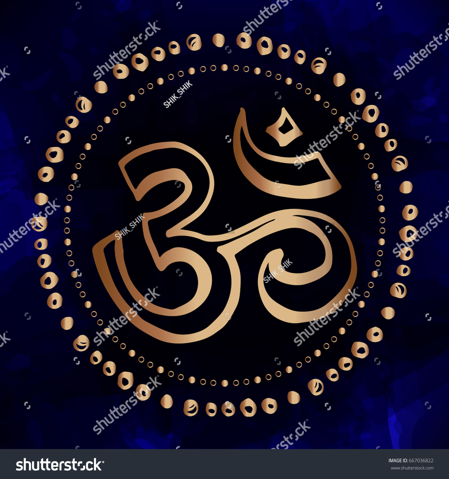 Download Om Aum Indian Sacred Sound Original Stock Vector Royalty Free 667036822