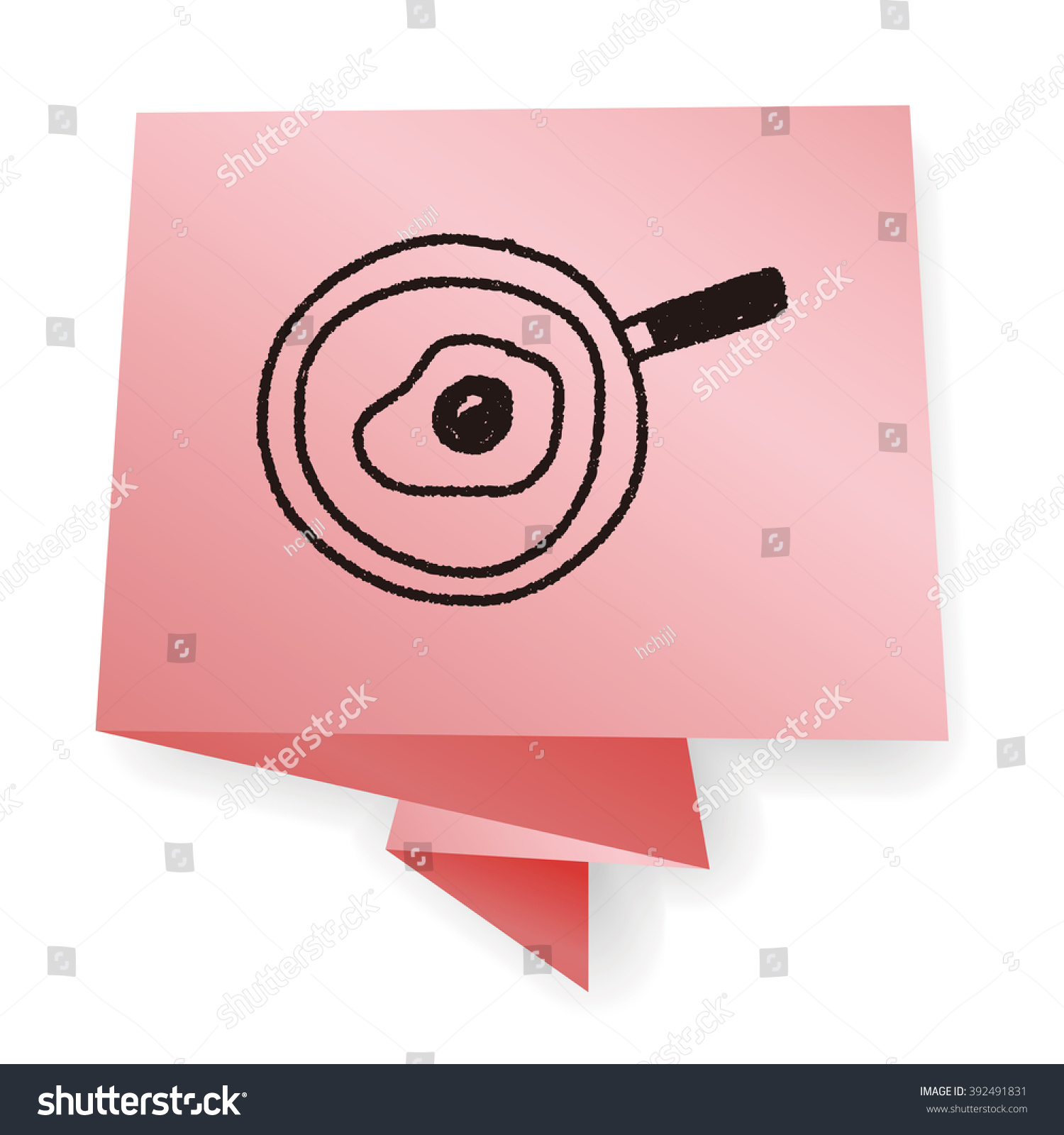 Omelette Pan Doodle Drawing Stock Vector Illustration 392491831