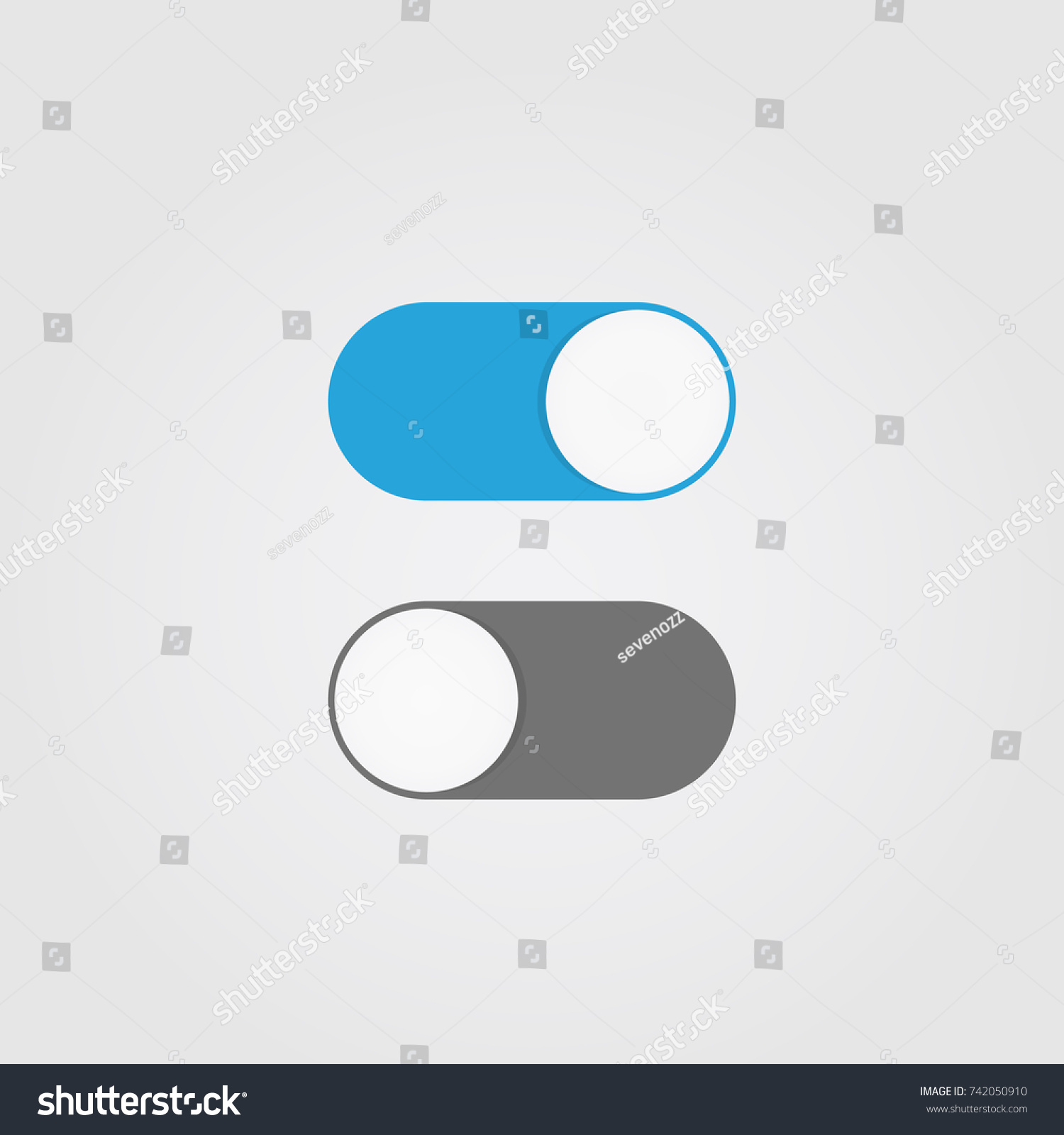 On Off Switch Toggle Simple Flat Stock Vector (Royalty Free) 742050910 ...