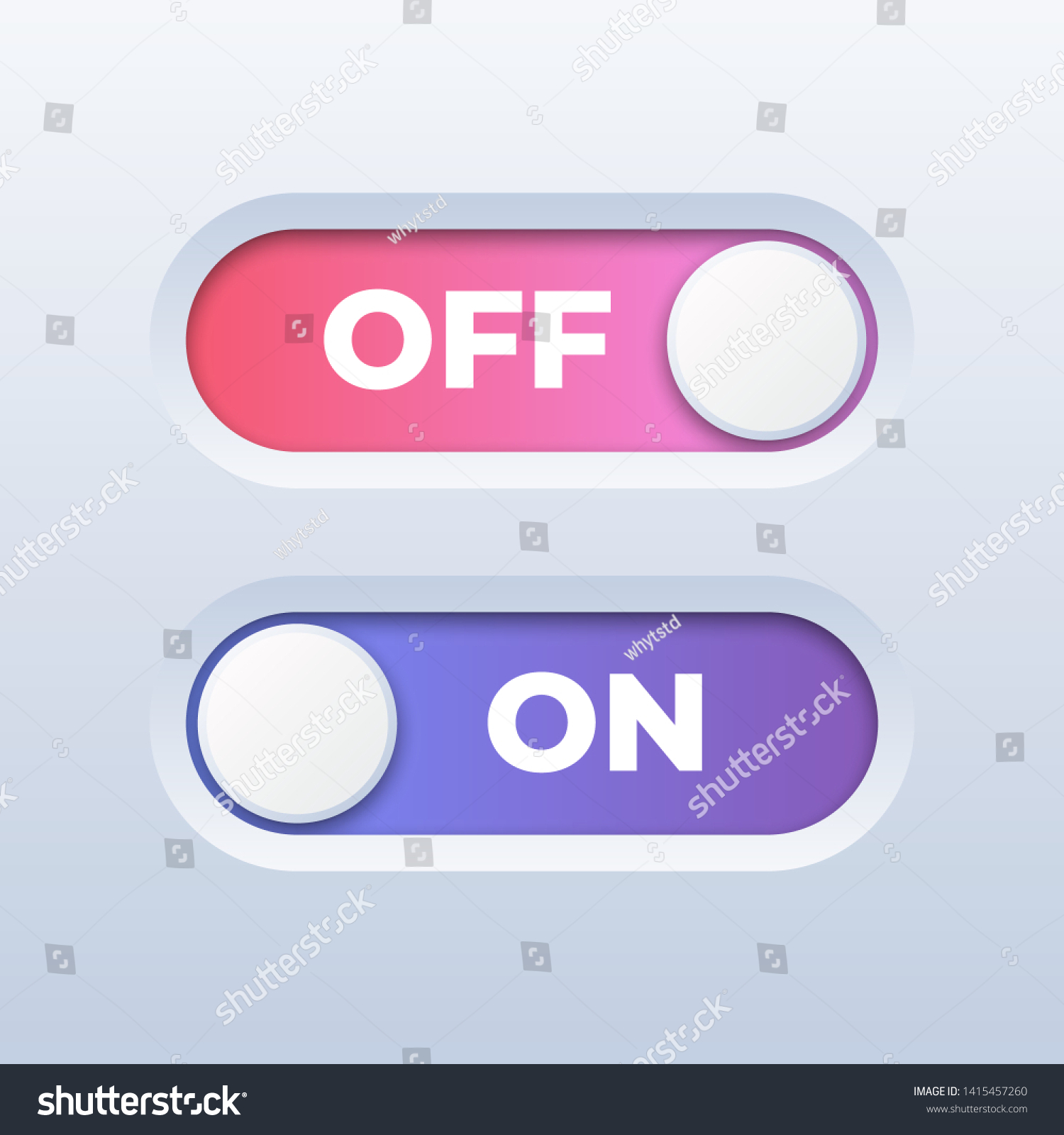 Vektor Stok On Off Toggle Switch Button On (Tanpa Royalti) 1415457260 ...