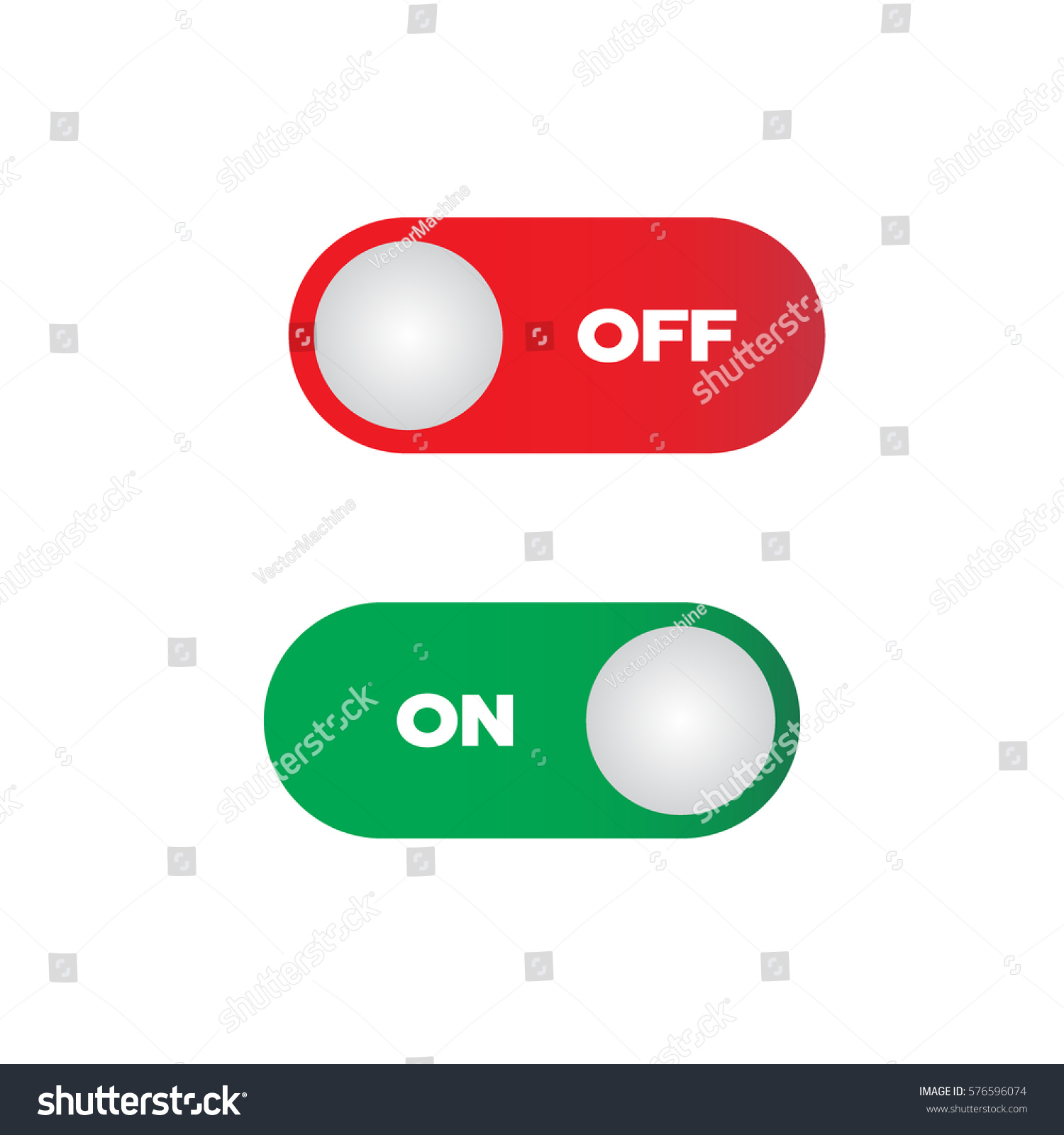 On Off Toggle Switch Button Red Stock Vector (Royalty Free) 576596074