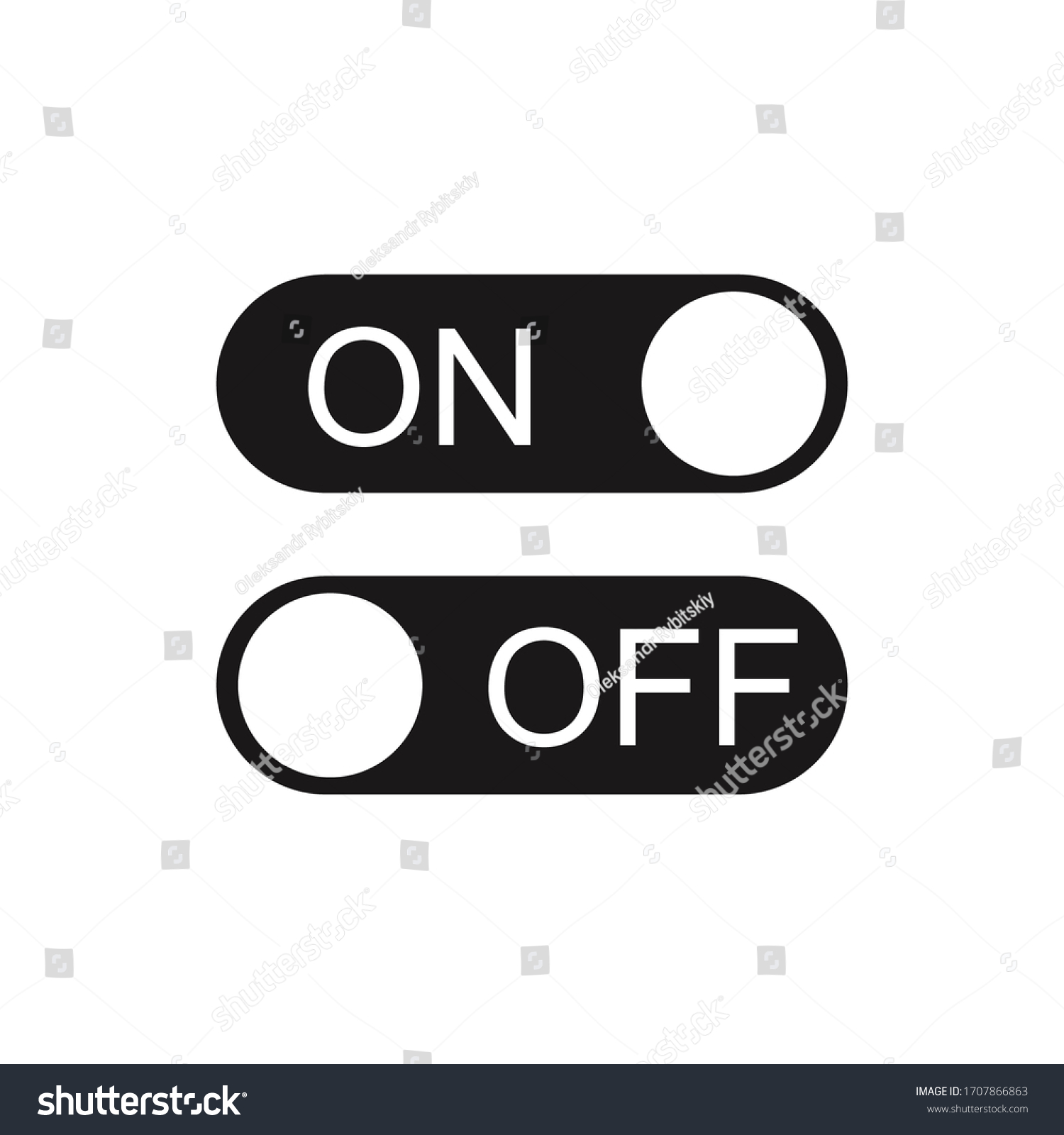 On Off Button Icon On White Stock Vector (Royalty Free) 1707866863 ...