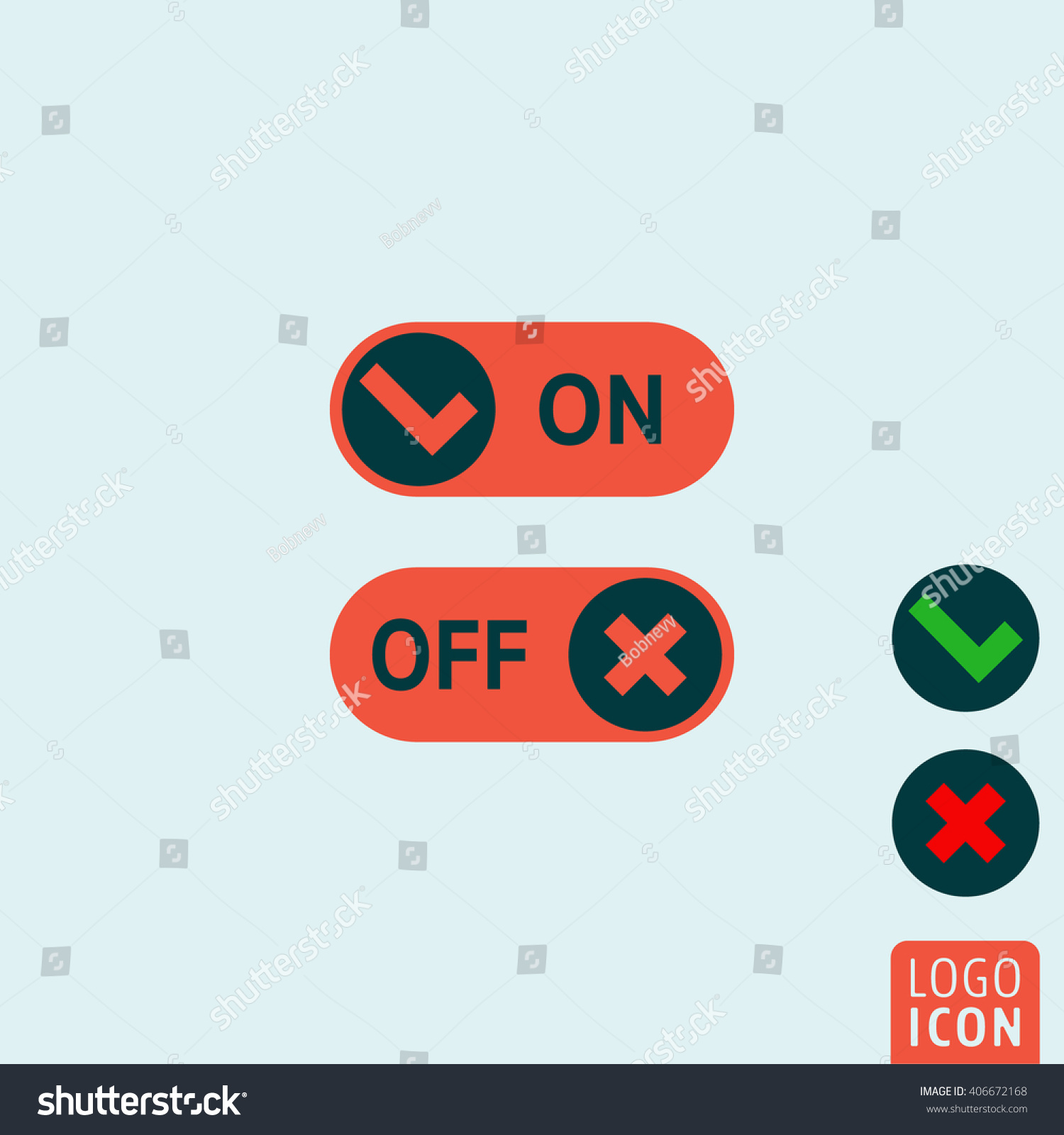 On Off Buttons Icon Vector Illustration: เวกเตอร์สต็อก (ปลอดค่า ...