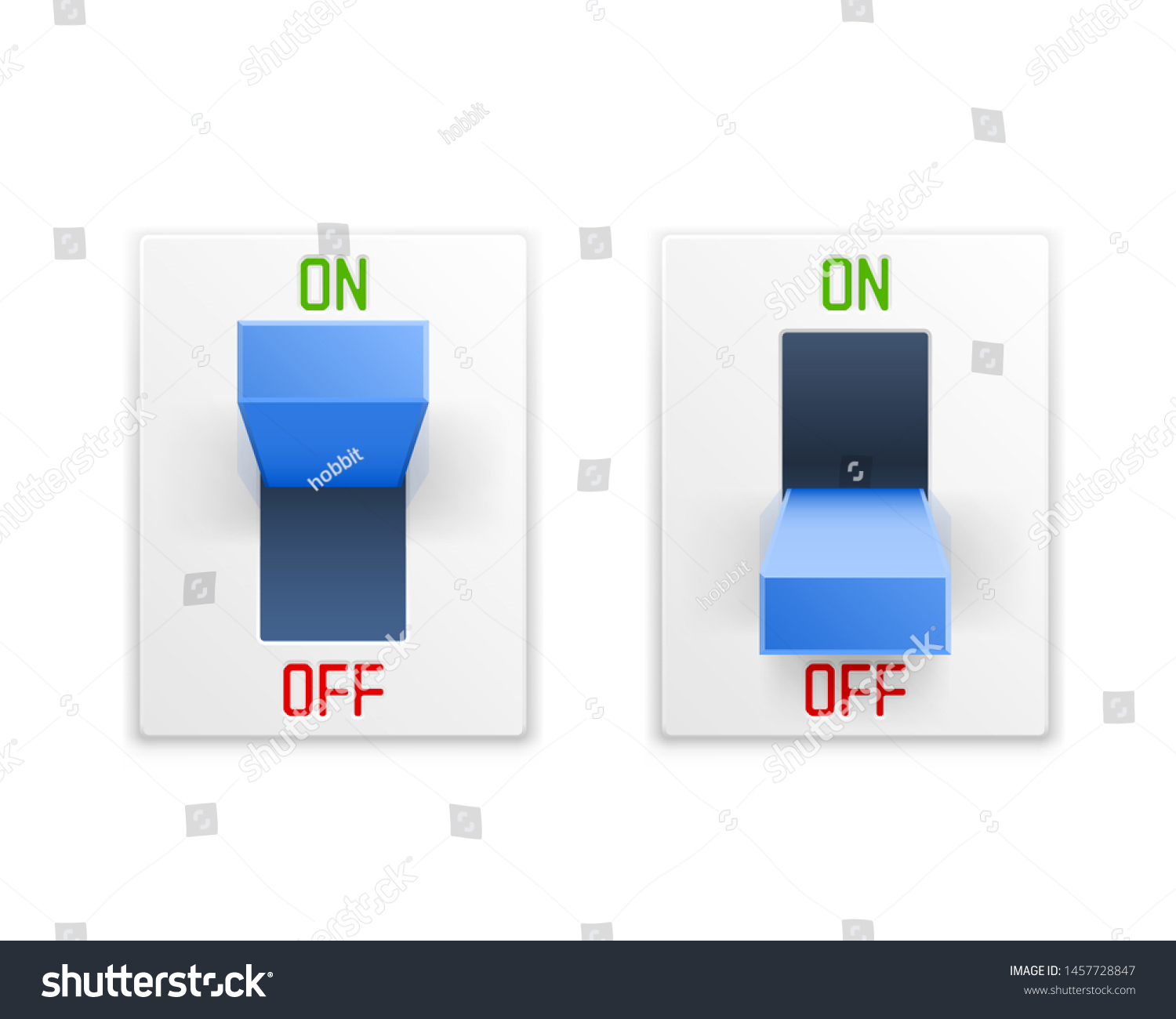 On Off Switch Button Ui Isolated Stock Vector (Royalty Free) 1457728847