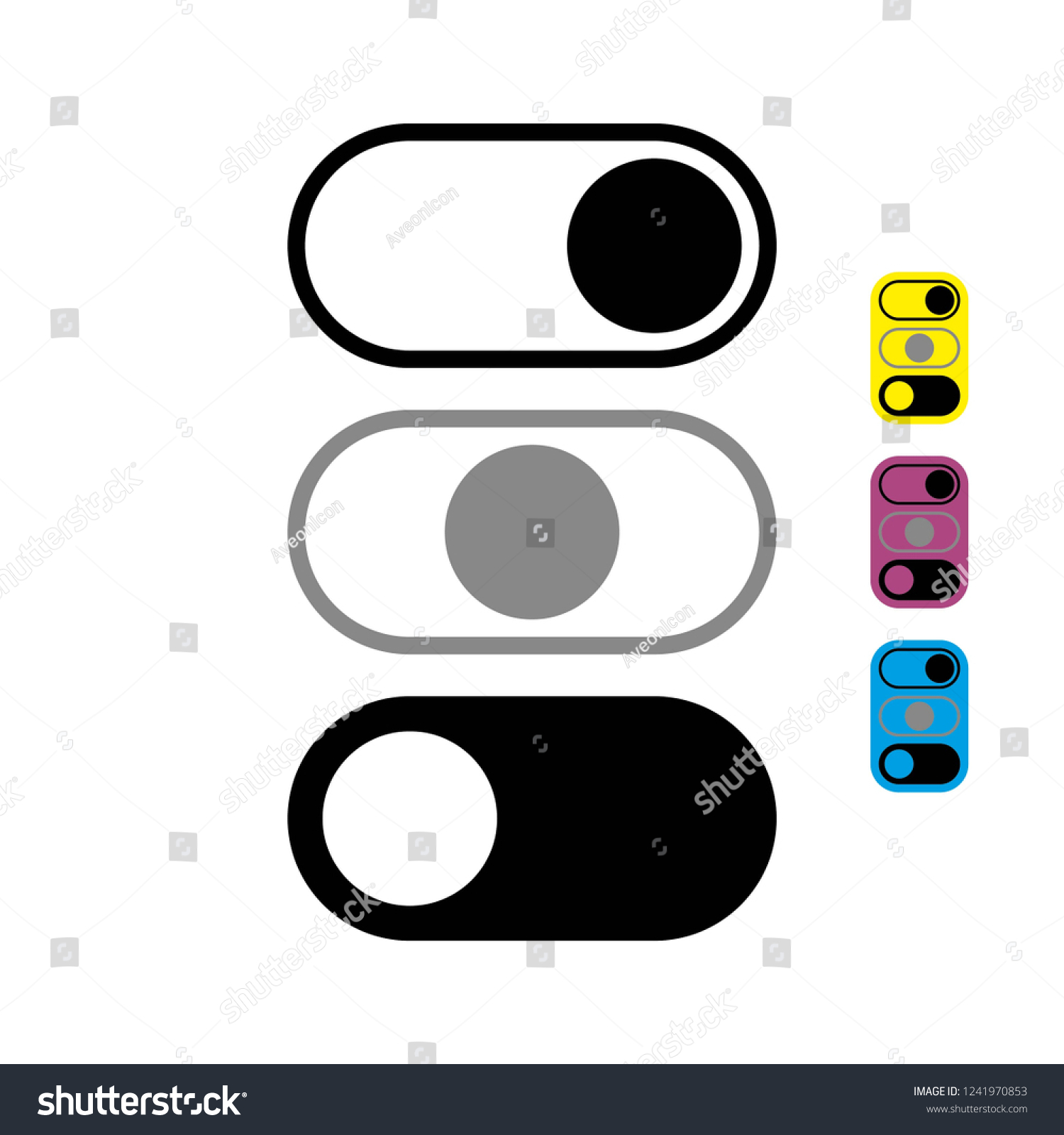 On Off Switcher Vector Icon On Stock Vector (Royalty Free) 1241970853 ...
