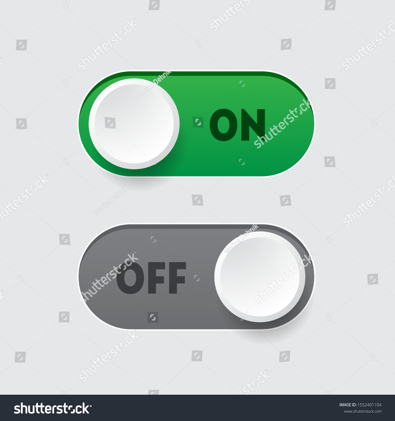 On Off Toggle Switch Button Template Stock Vector (Royalty Free) 1552401104