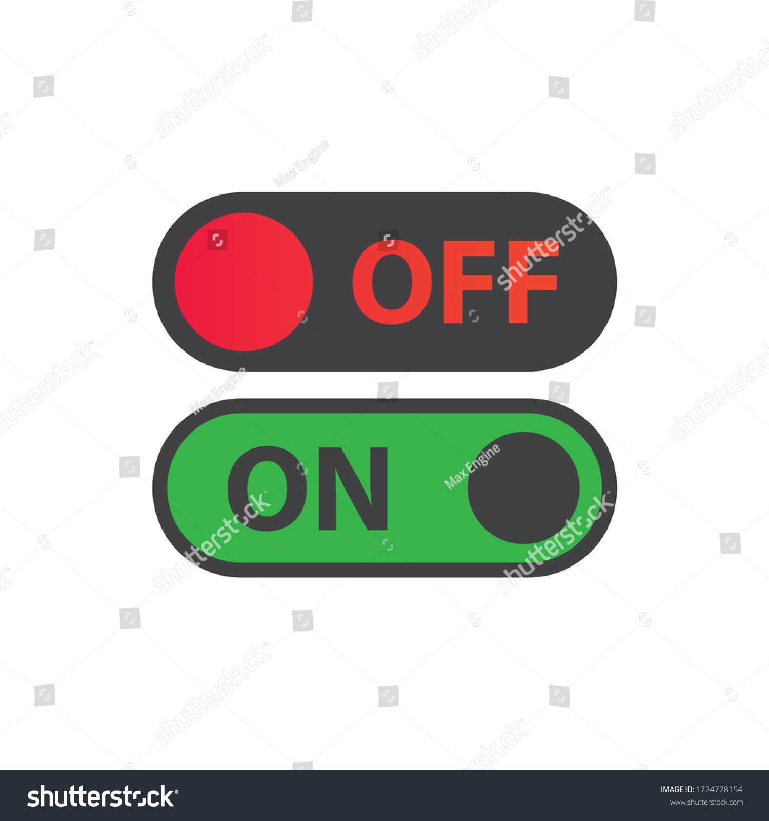 On Off Vector Icon Switch Button Stock Vector (Royalty Free) 1724778154