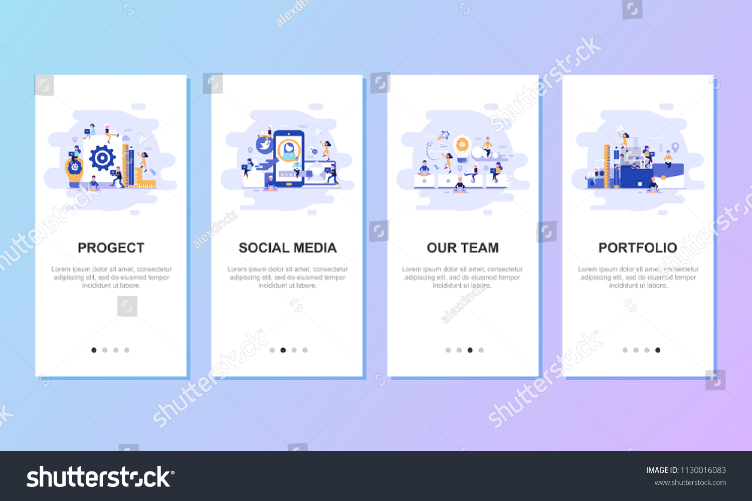 Onboarding Screens User Interface Kit Mobile Stock Vector (Royalty Free ...