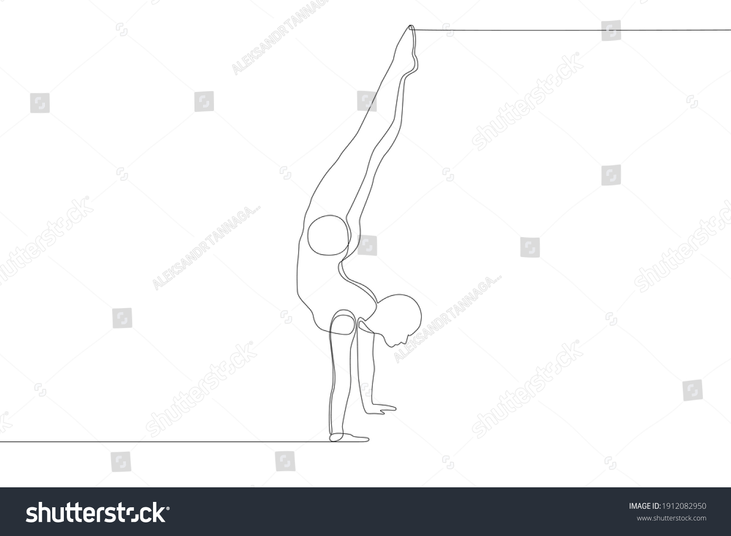 One Continuous Line Drawing Male Acrobat Stock Vector (Royalty Free ...