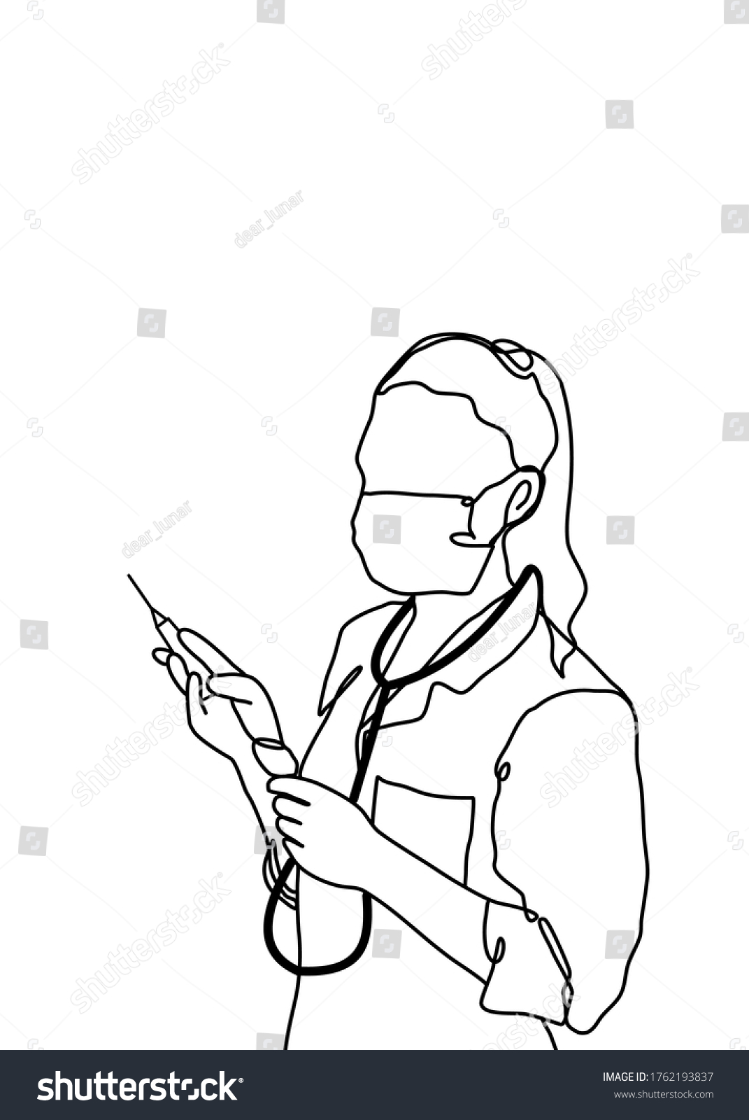 One Continuous Line Drawing Doctor Team Stock Vector Royalty Free 1762193837 3145