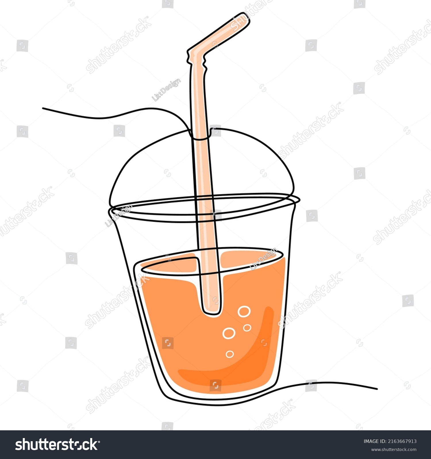 One Continuous Line Drawing Fresh Delicious Stock Vector Royalty Free