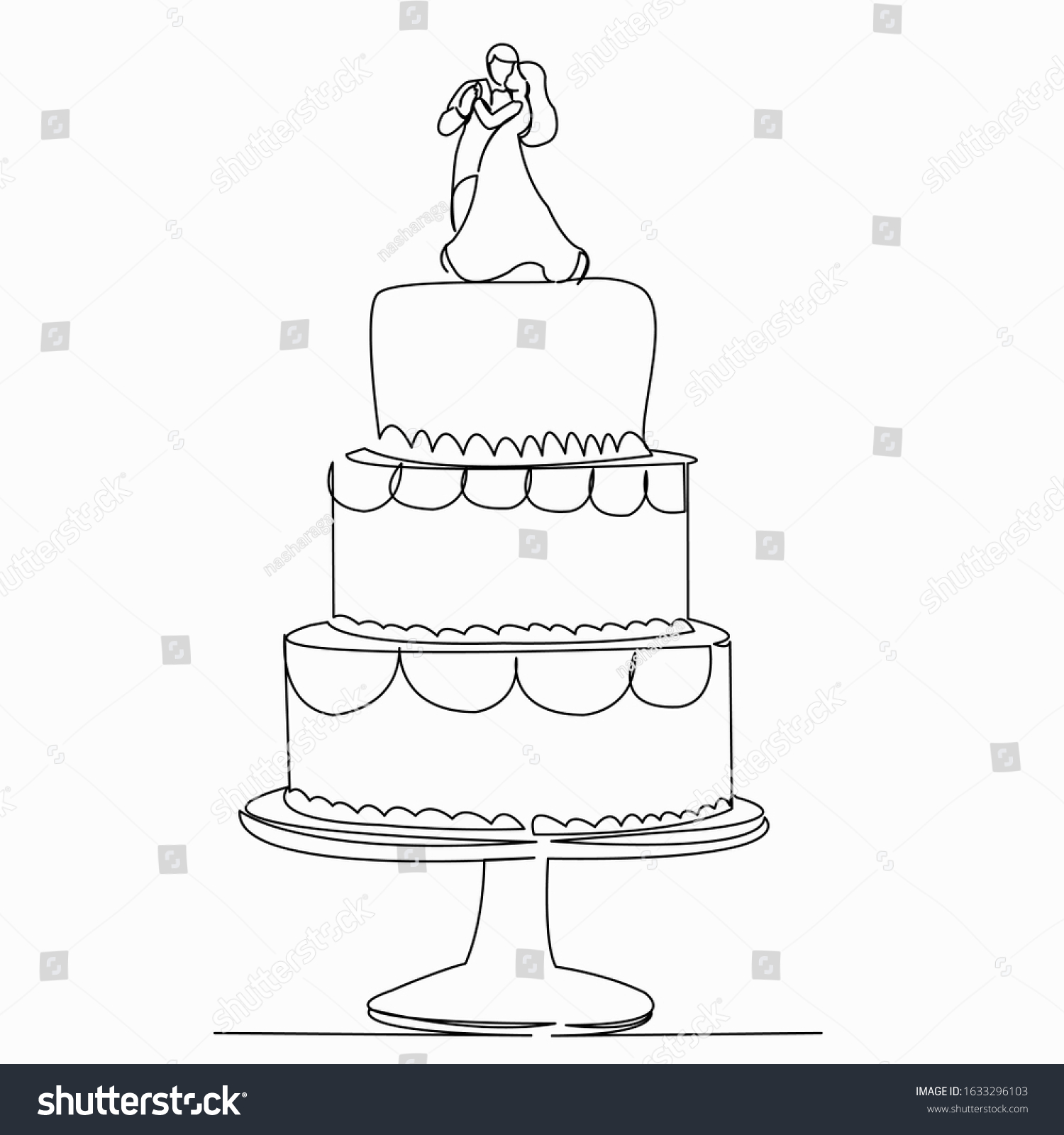 Colorful Drawing Wedding Cake Champagne のイラスト素材 Shutterstock