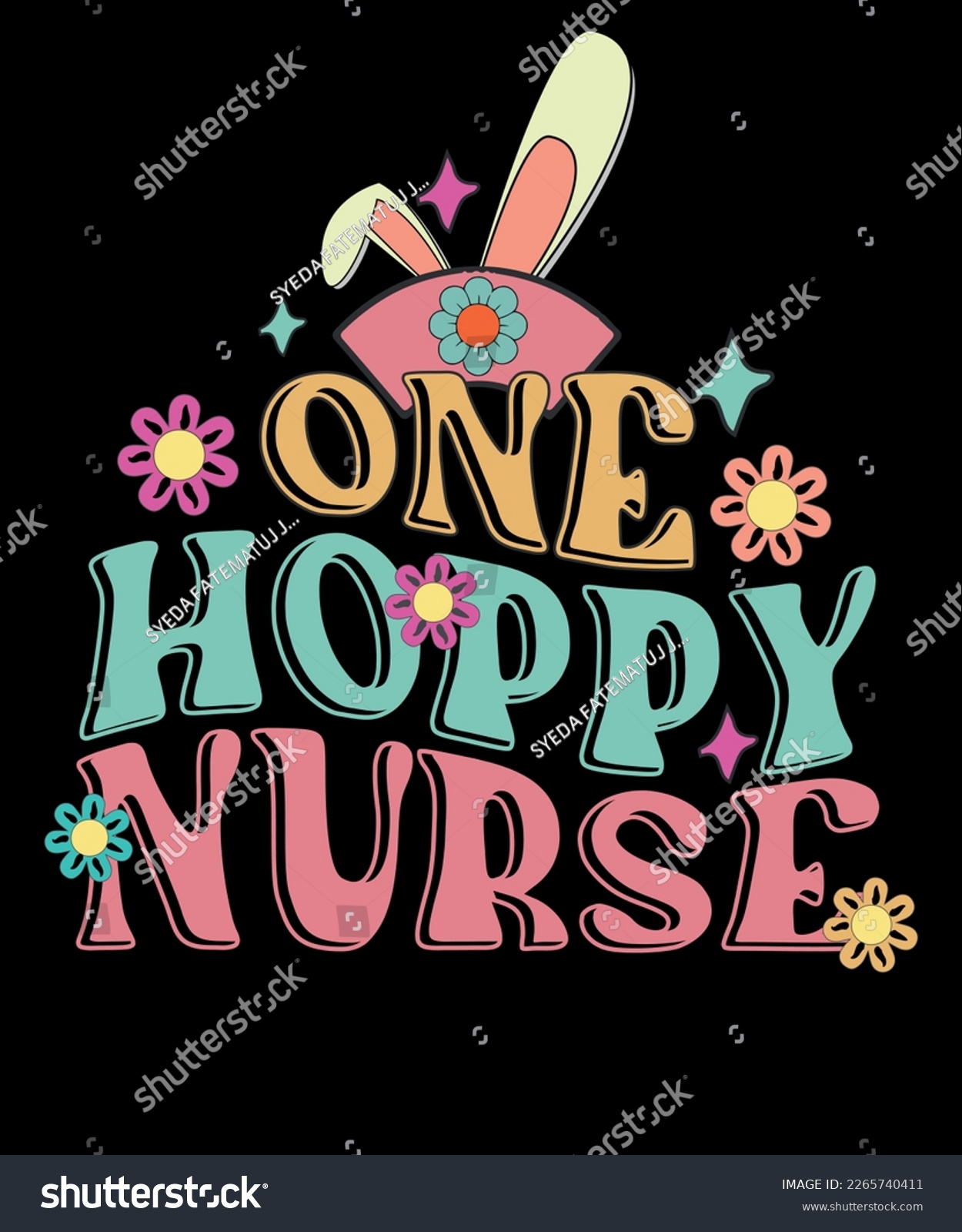 SVG of One Hoppy Nurse Retro Funny Easter T-shirt Design Gift for Nurse svg